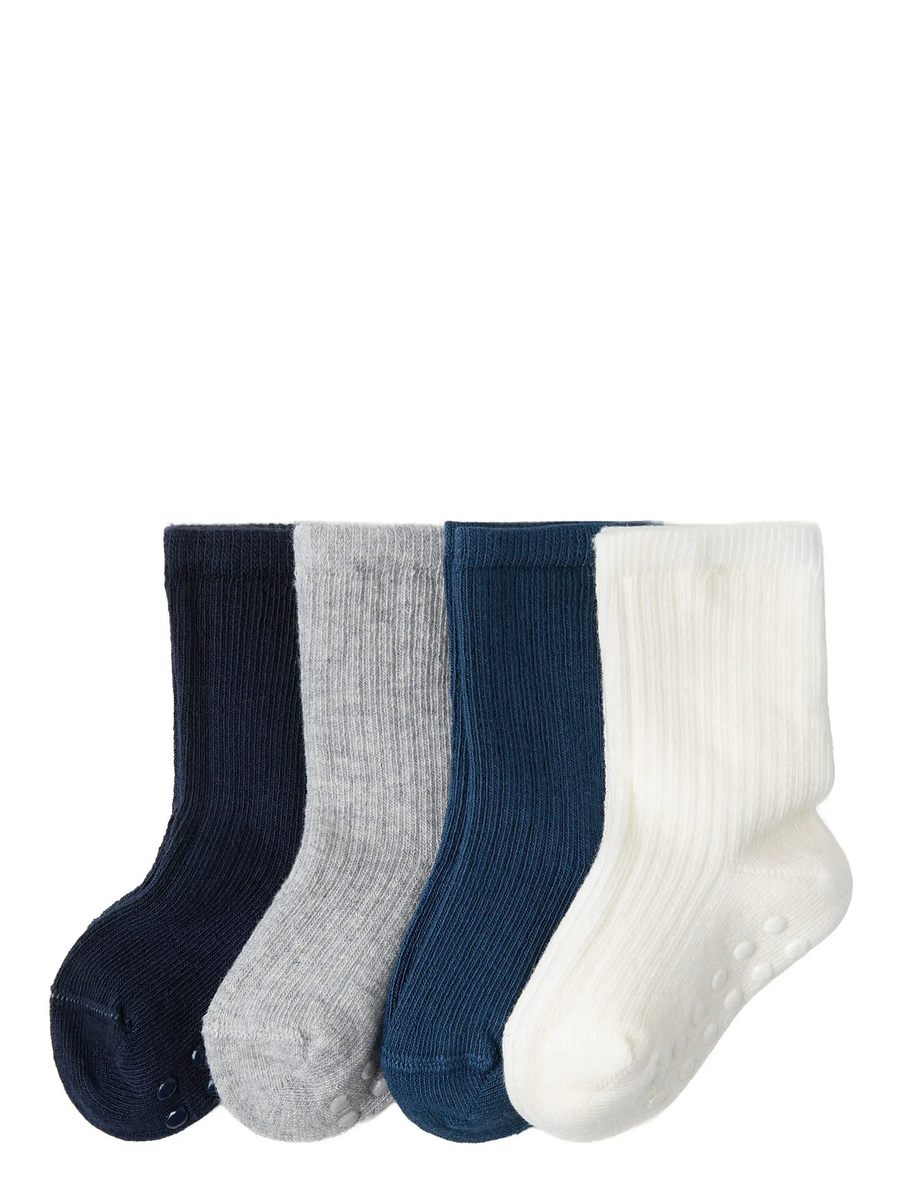 Lindex Sock 4P Rib Solid, 13/15, White, Sokker & Strømpebukser > Sokker, Børn