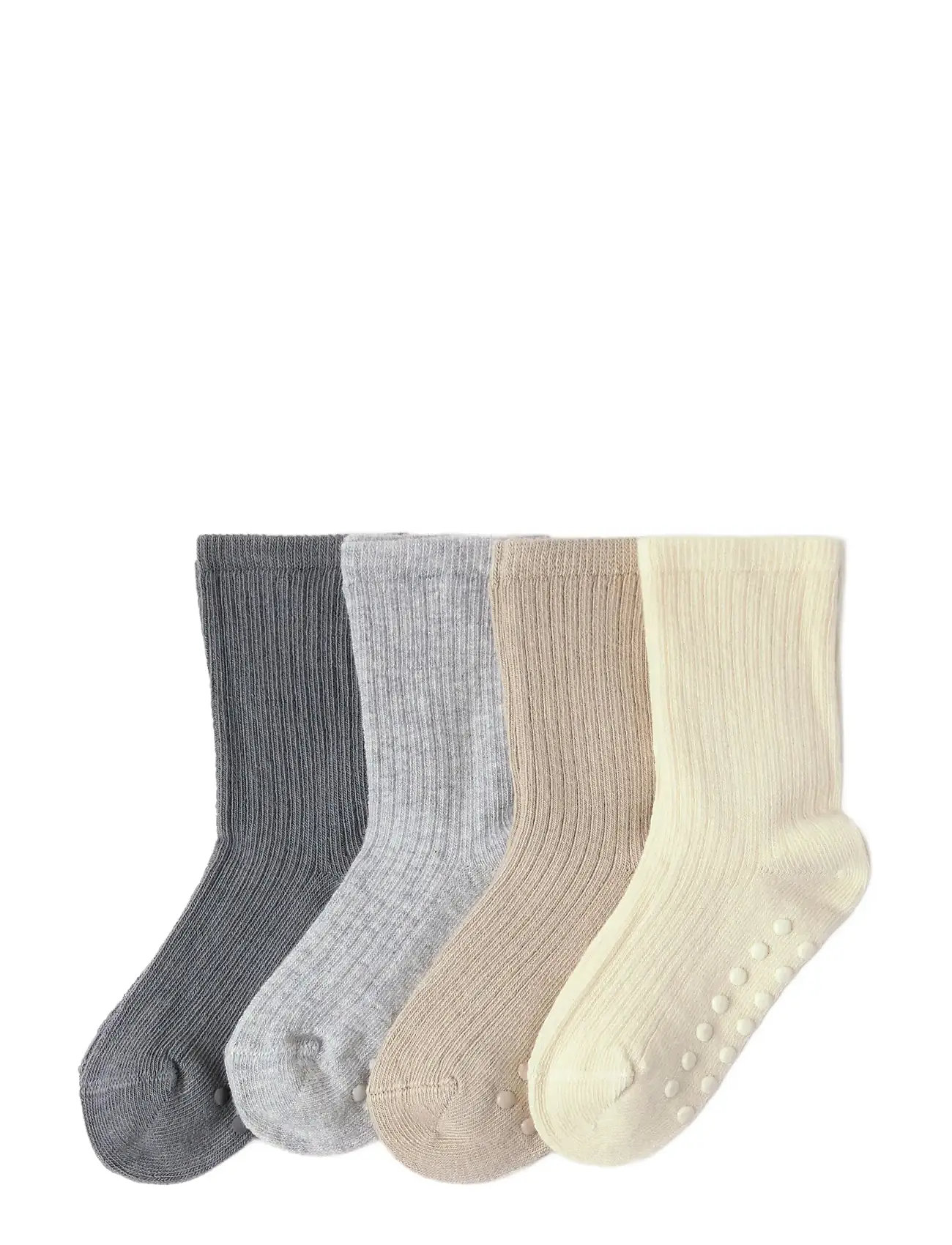 LINDEX Socke 4P Rib Solid Patterned - 13/15 - Kinder