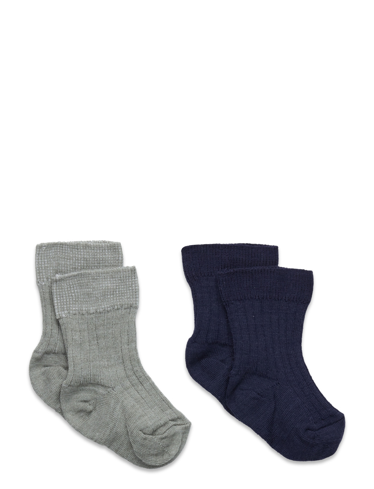 LINDEX Socke 2 P Wolle Knit Grün - 13/15 - Kinder