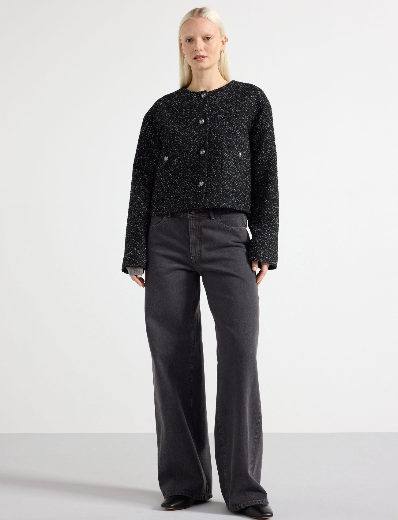 Lindex Jacket Sigbritt, XL, Black, Blazere > Cropped Blazere, Dame