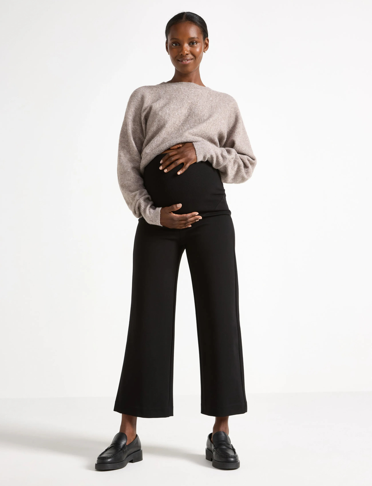 Lindex Trouser Daisy Cropped Mom, M, Black, Bukser > Brede Ben, Dame