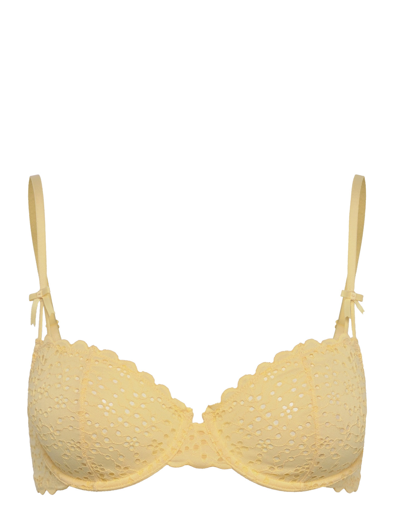 Wire Bra Broderie Anglais Lingerie Bras & Tops Wired Bras Yellow Lindex