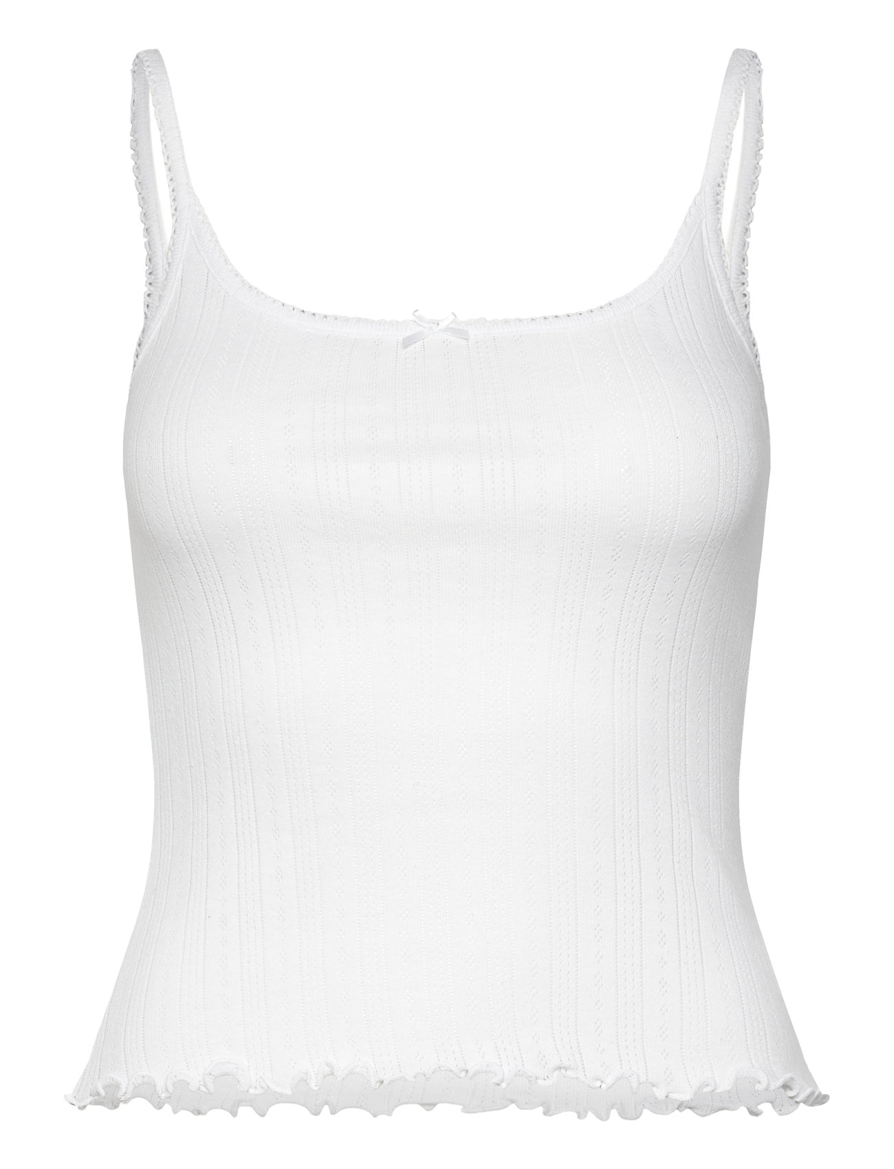 Tank Pointelle With Lettuce Ed Topp White Lindex
