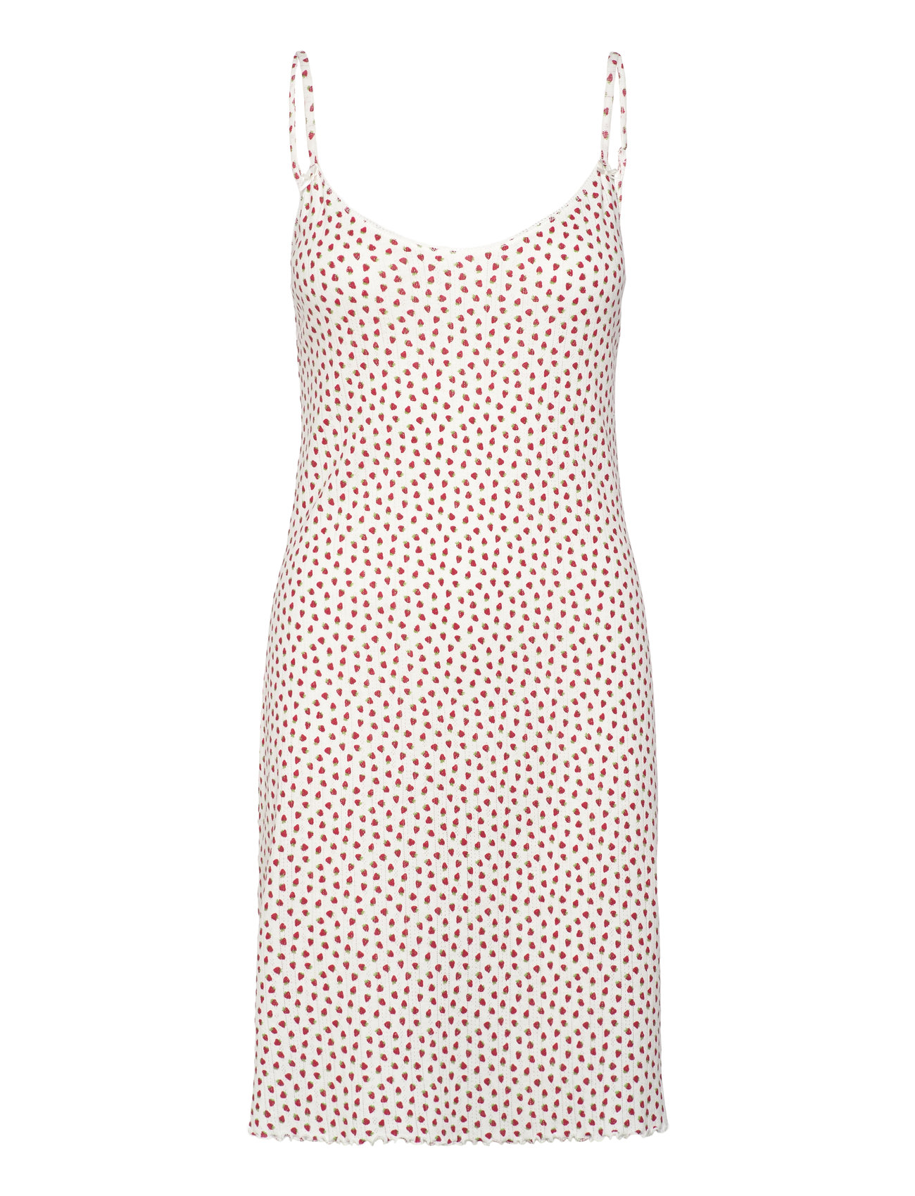 Slip Pointelle Lettuce Edge Nattkjole Pink Lindex