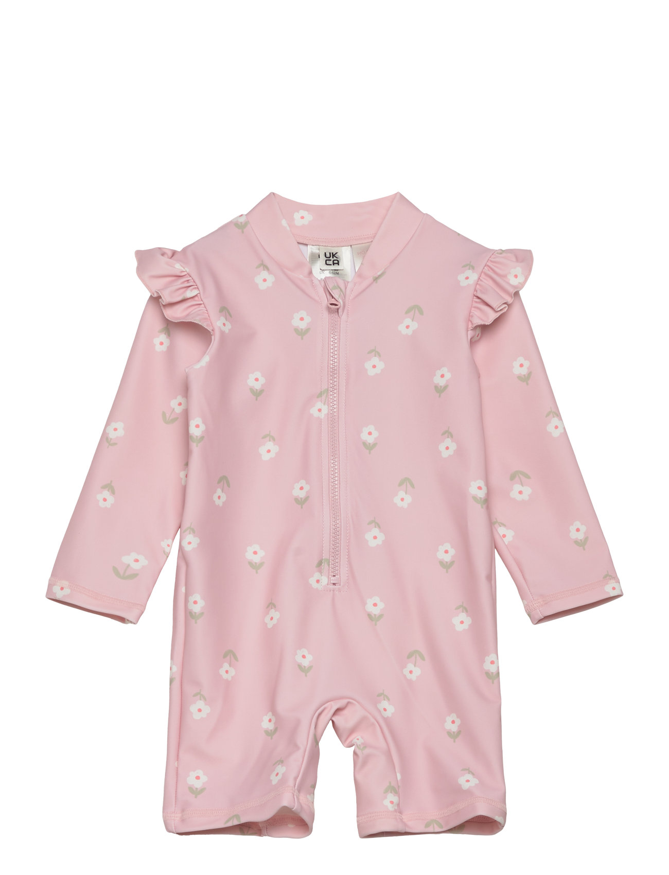 Sunprotection Suit W Frill Badedrakt Badetøy Pink Lindex