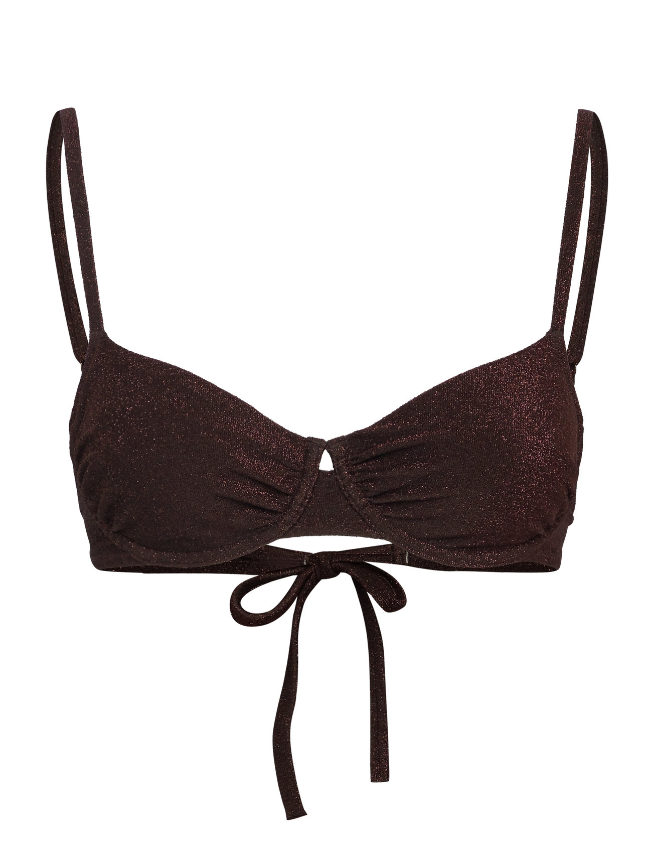 Bra Senna Lurex Swimwear Bikinis Bikini Tops Bandeau Bikinitops Brown Lindex