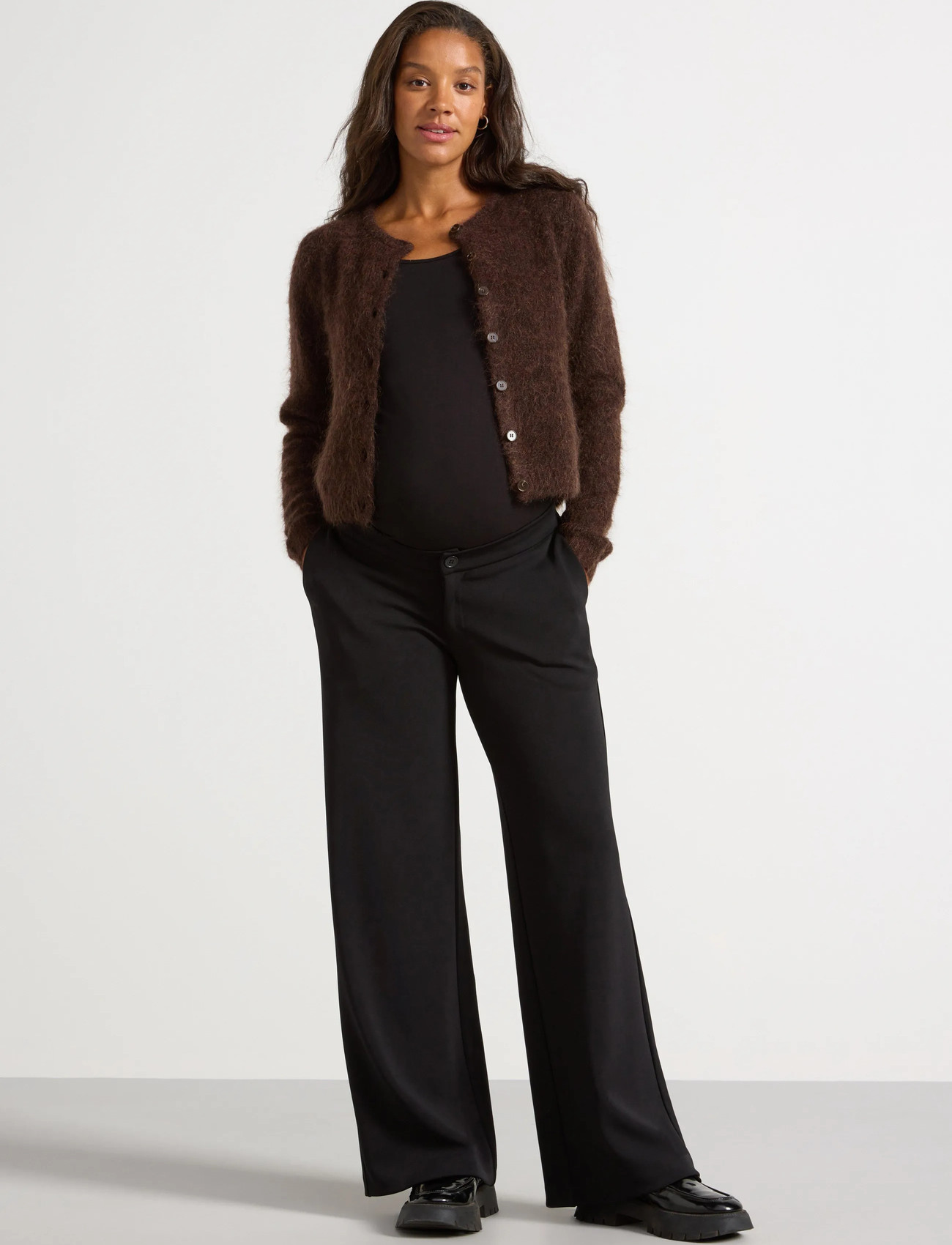 Lindex Trouser Rut Mom, XS, Black, Bukser > Brede Ben, Dame