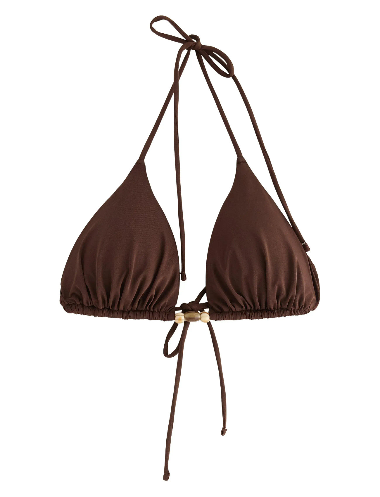 Swim Bra Triangle Elle Shiny Swimwear Bikinis Bikini Tops Triangle Bikinitops Brown Lindex