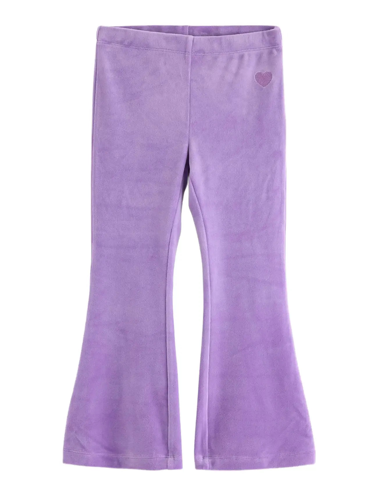 LINDEX Flared Leggings In Velour Lila - 104 - Kinder