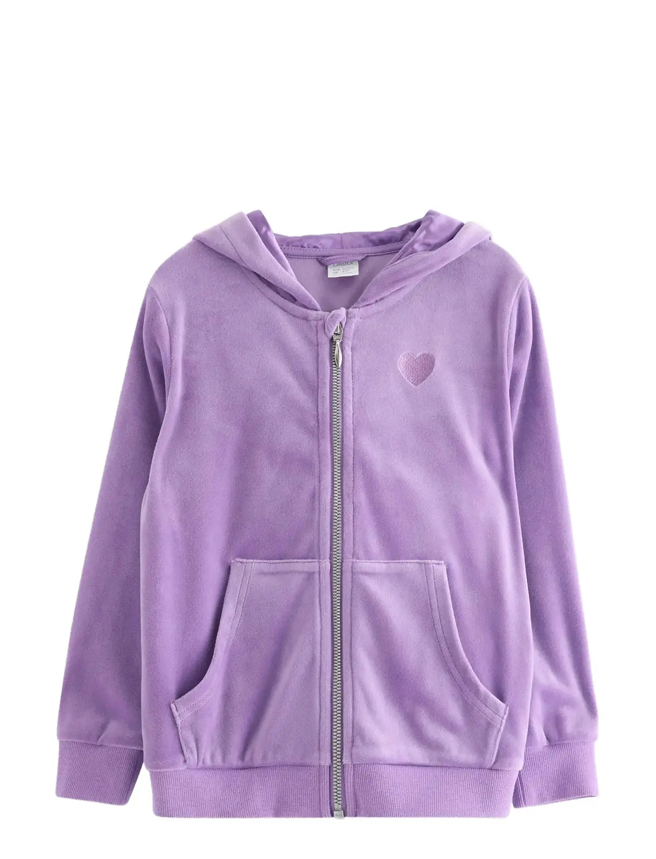 LINDEX Hoodie In Velour Lila - 92 - Kinder