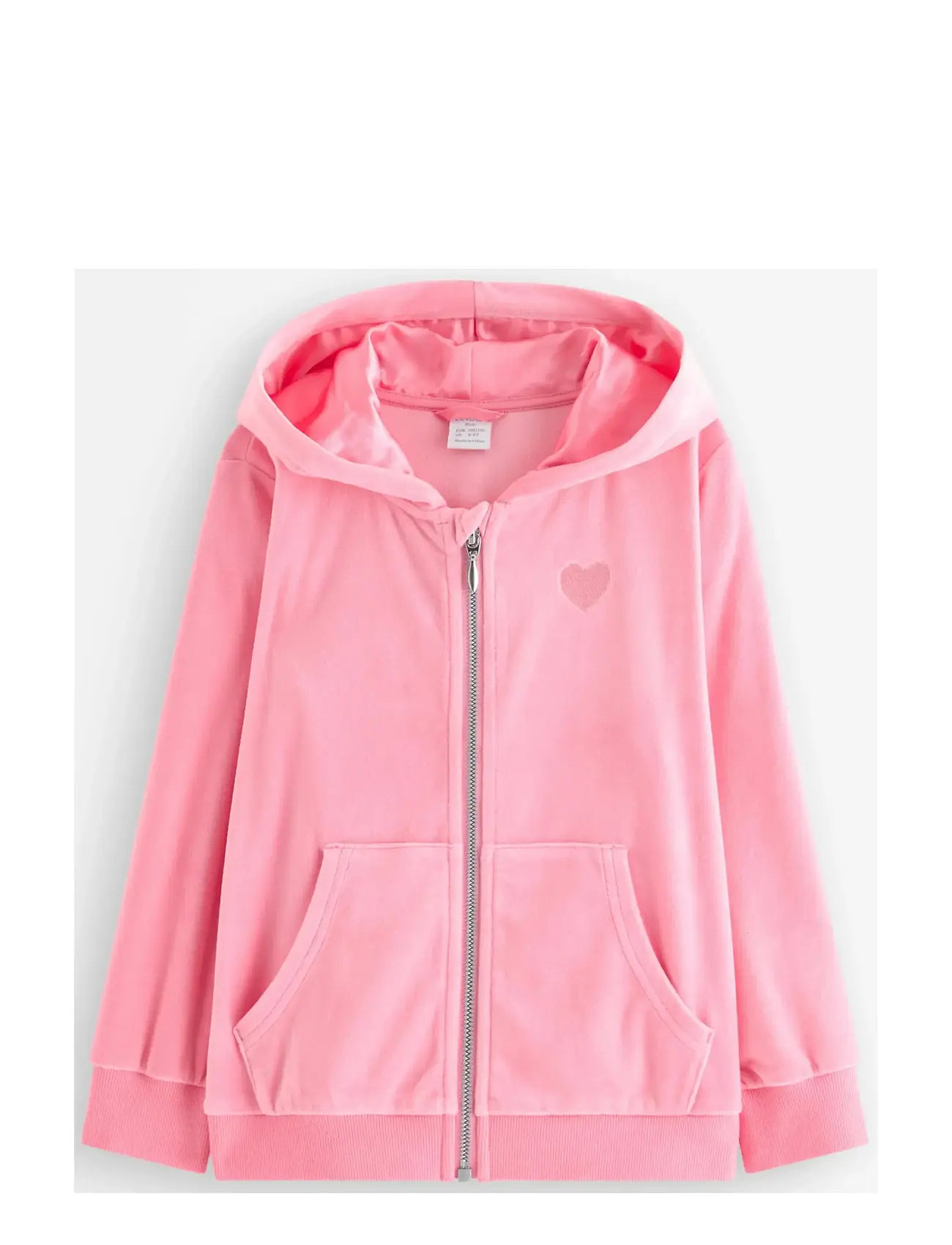 LINDEX Hoodie In Velour Pink - 110/116 - Kinder