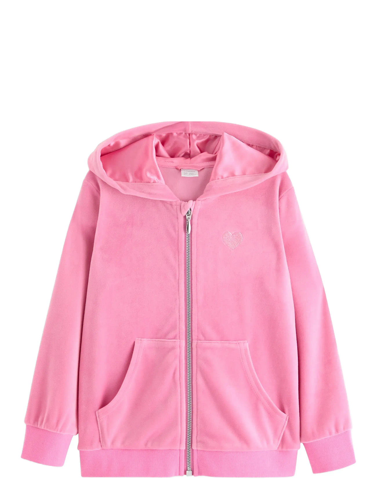LINDEX Hoodie In Velour Pink - 110/116 - Kinder