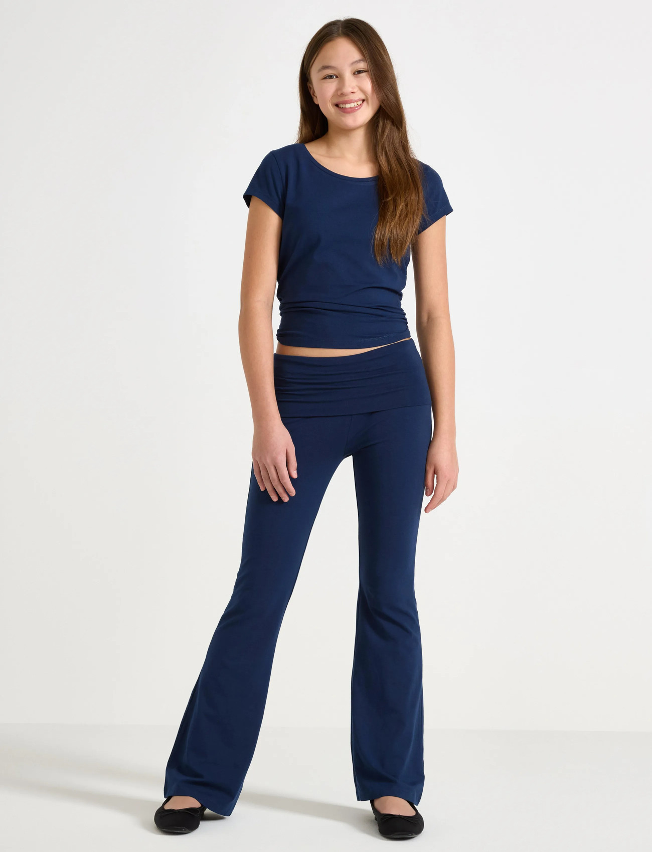 Lindex Yoga Trousers, 146, Navy, Underdele > Leggings, Børn