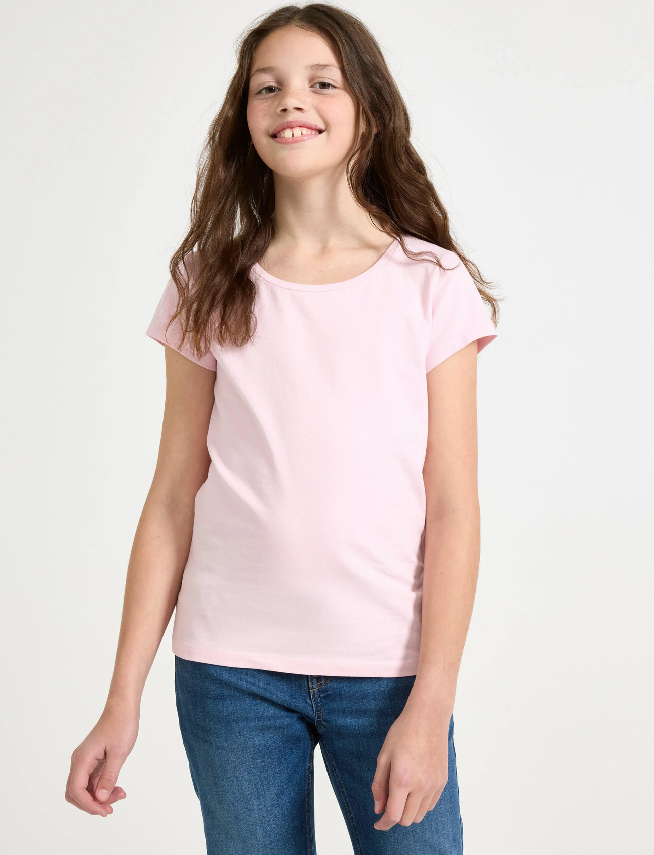 Lindex Top With Cap Sleeves, 128, Pink, T-Shirts > Kortærmede, Børn