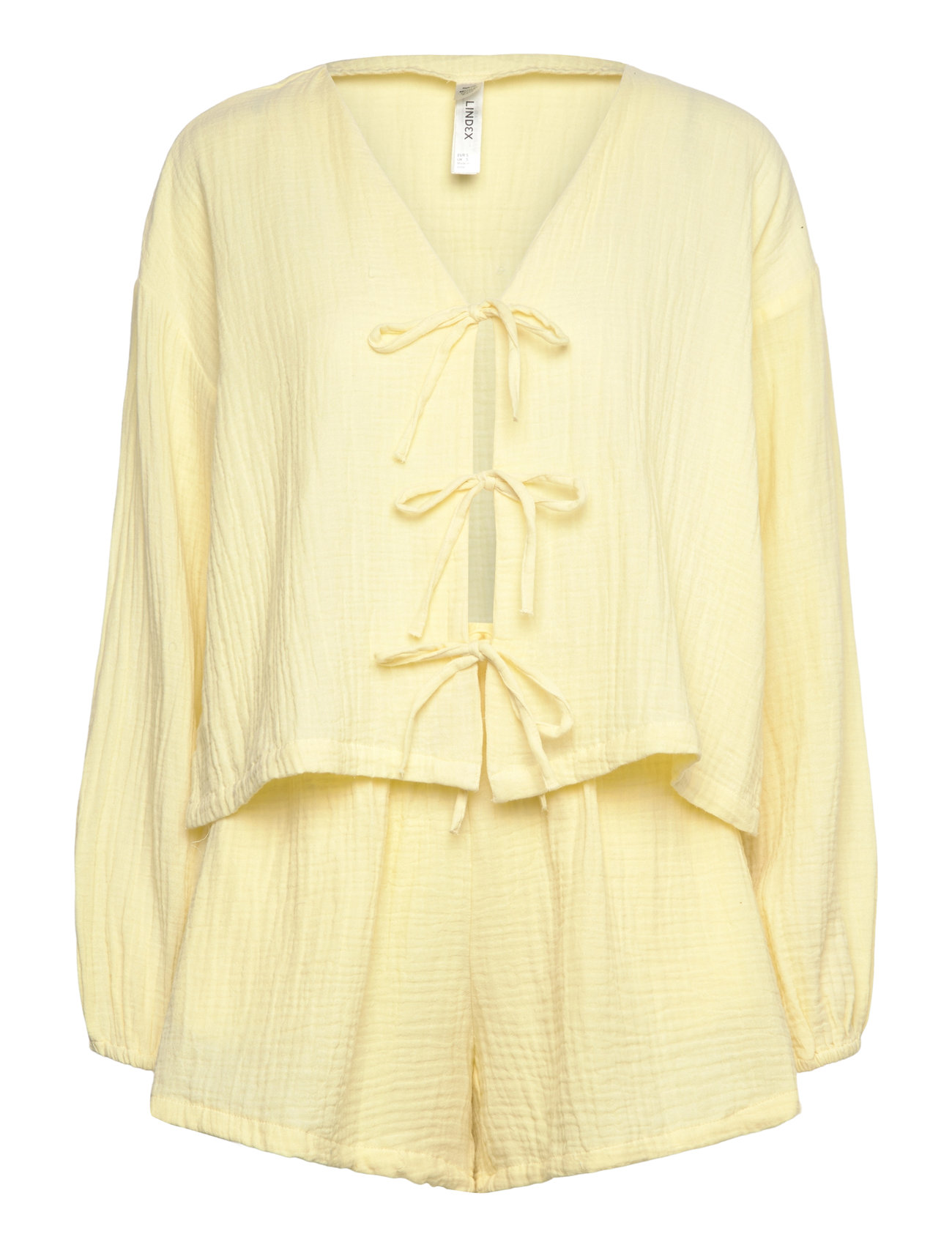 Pyjama Set Cotton Gauze Pyjamas Yellow Lindex