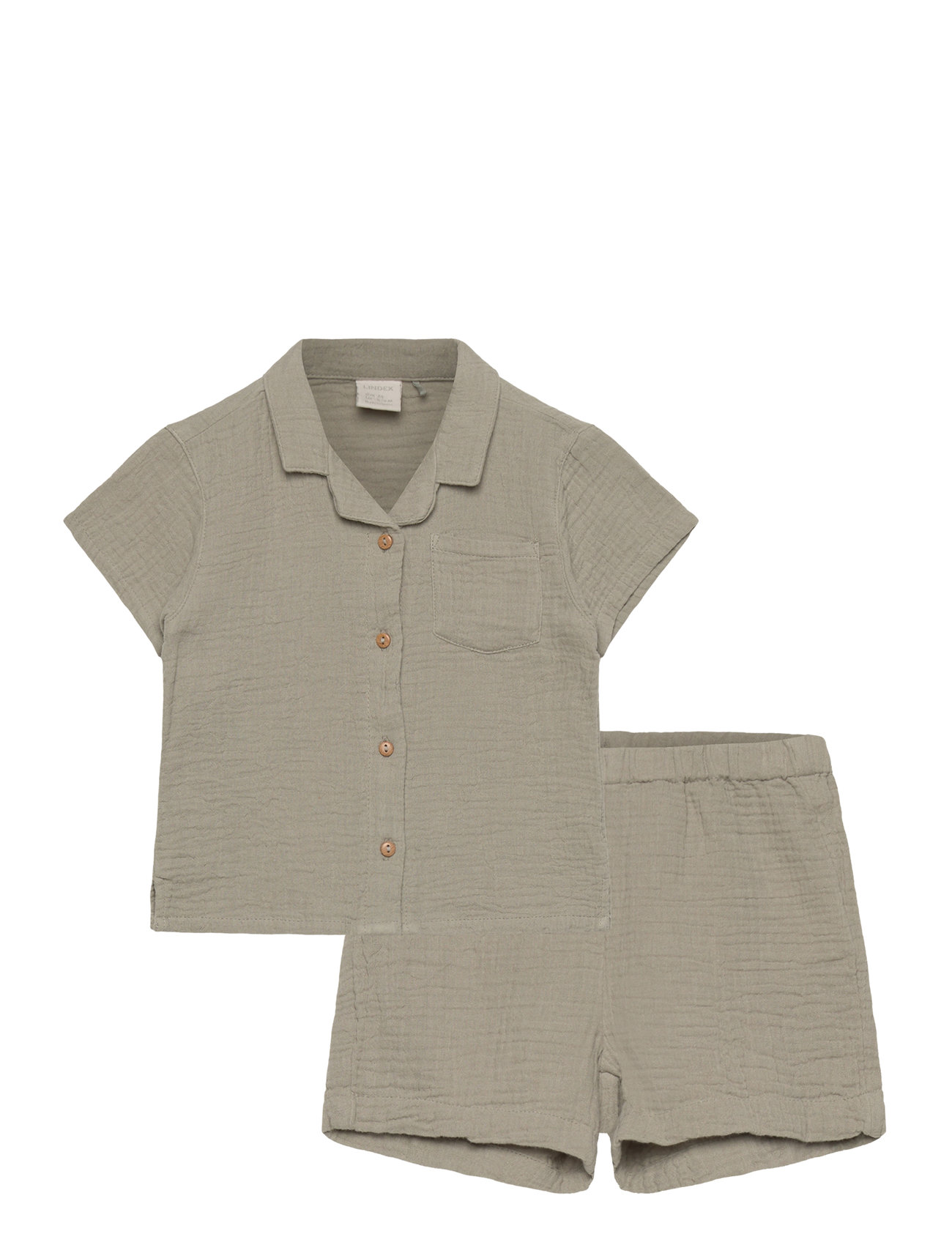 LINDEX Set Shirt Shorts Gauze Grün - 68