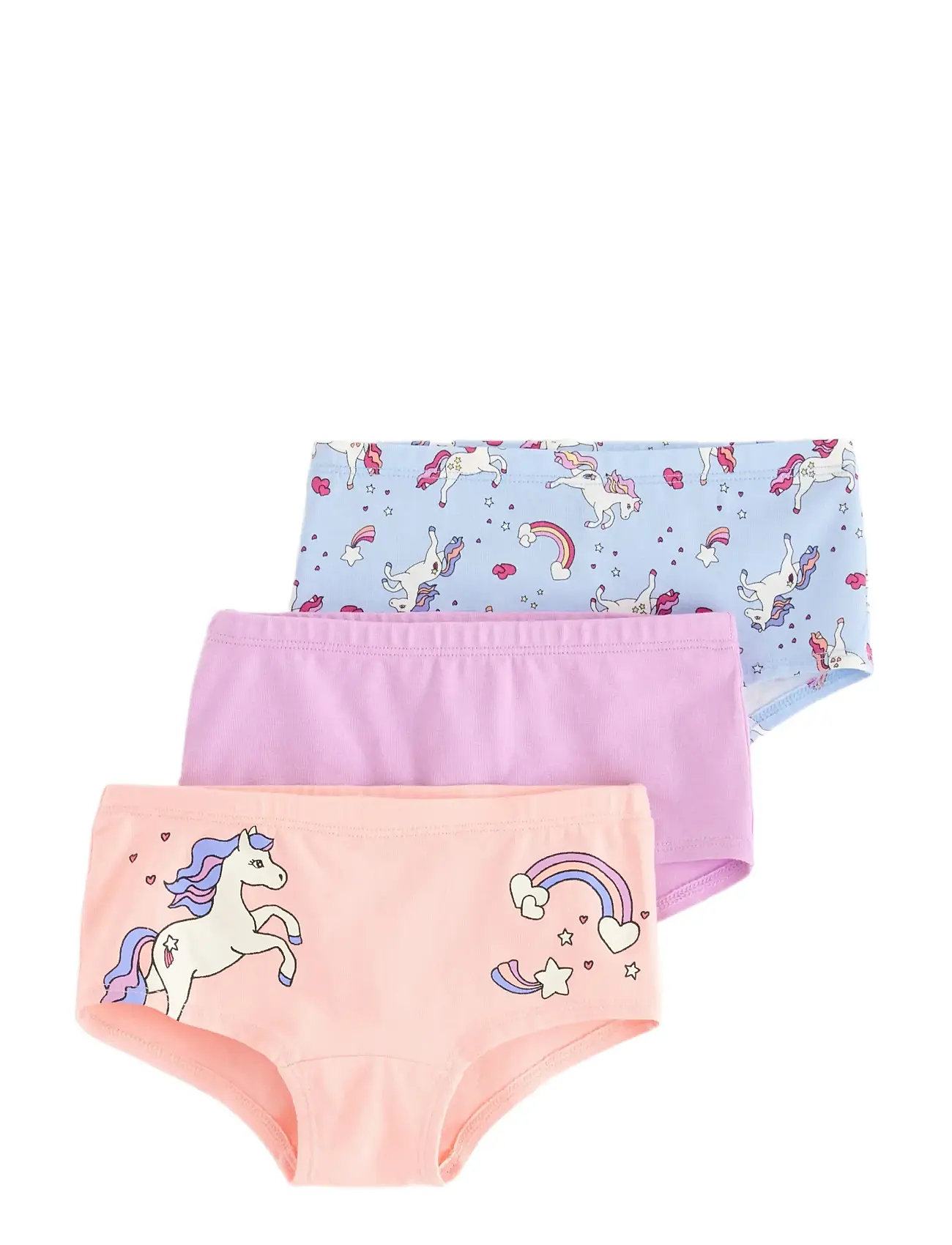 LINDEX Hipster 3 Pack Unicorn Pink - 98/104 - Kinder