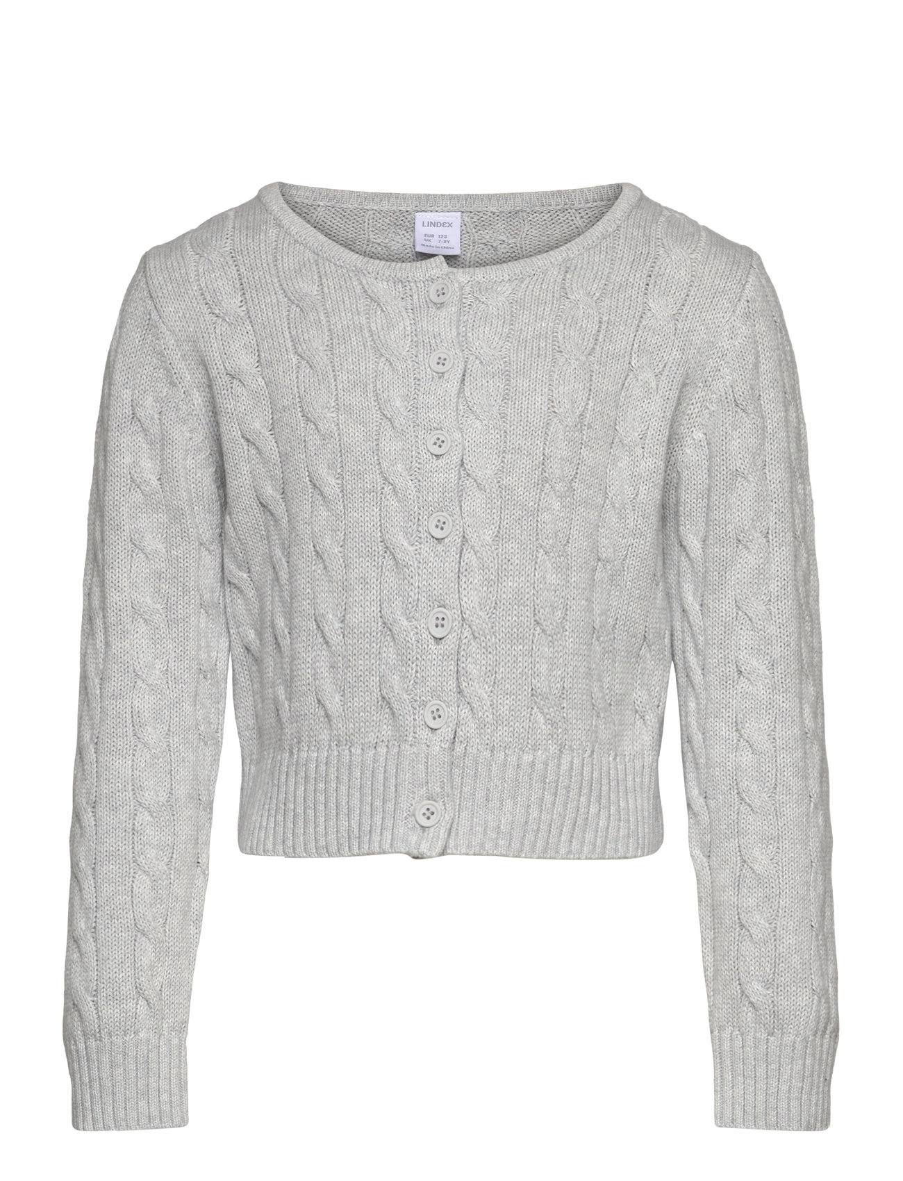 LINDEX Cardigan With Cabels Grau - 128 - Kinder