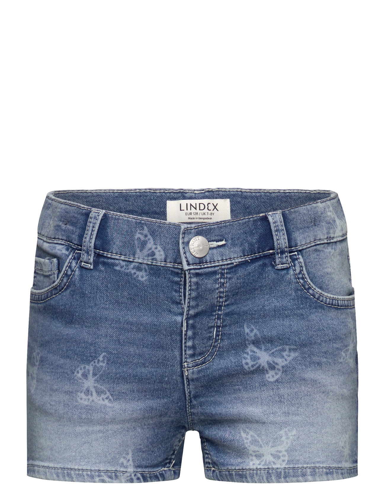 LINDEX Shorts Denimjersey Butterflies Blau - 104 - Kinder