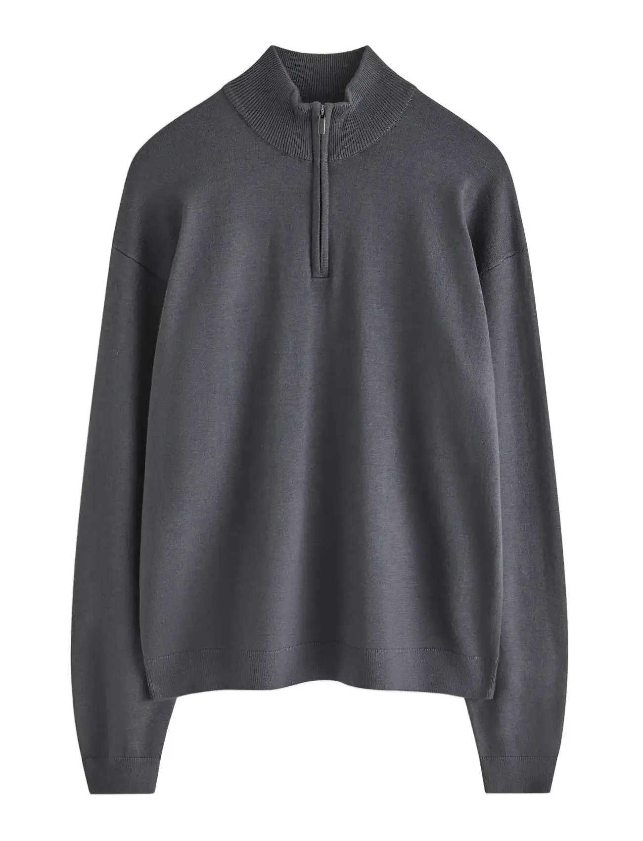 LINDEX Pullover Fineknit Halfzip Grau - 128 - Kinder