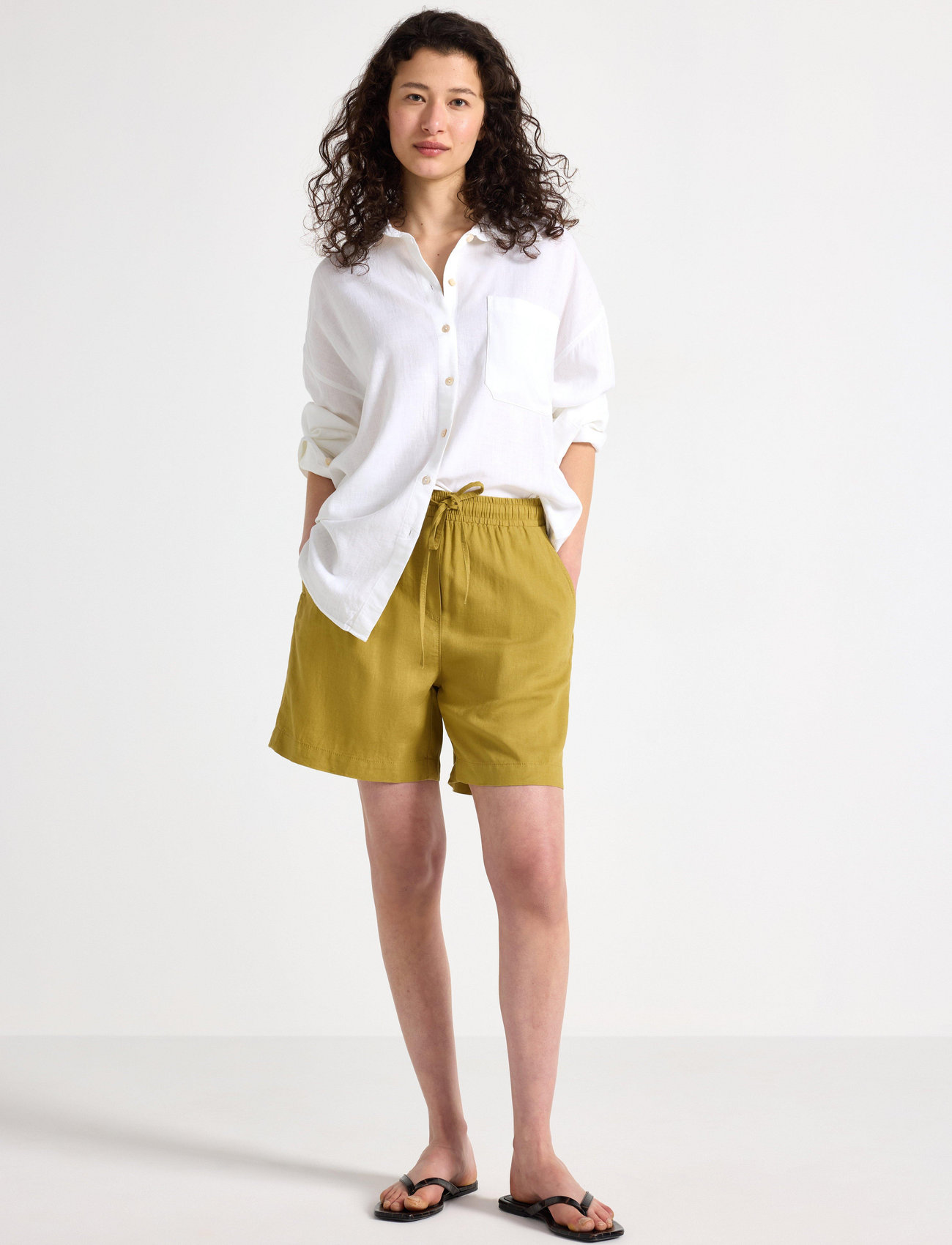 Lindex Shorts Gillian, XS, Yellow, Shorts > Afslappede Shorts, Dame