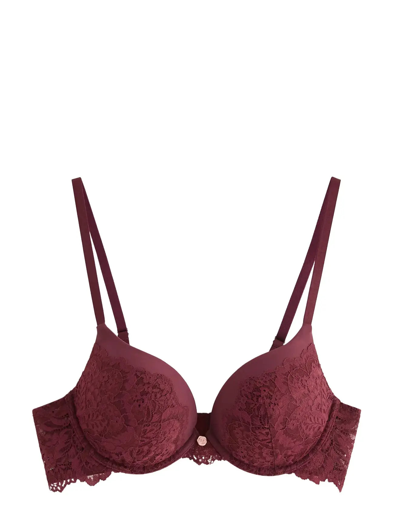 LINDEX Malva Push-Up BH With Strickjacke Burgundy - Ax80 - Damen