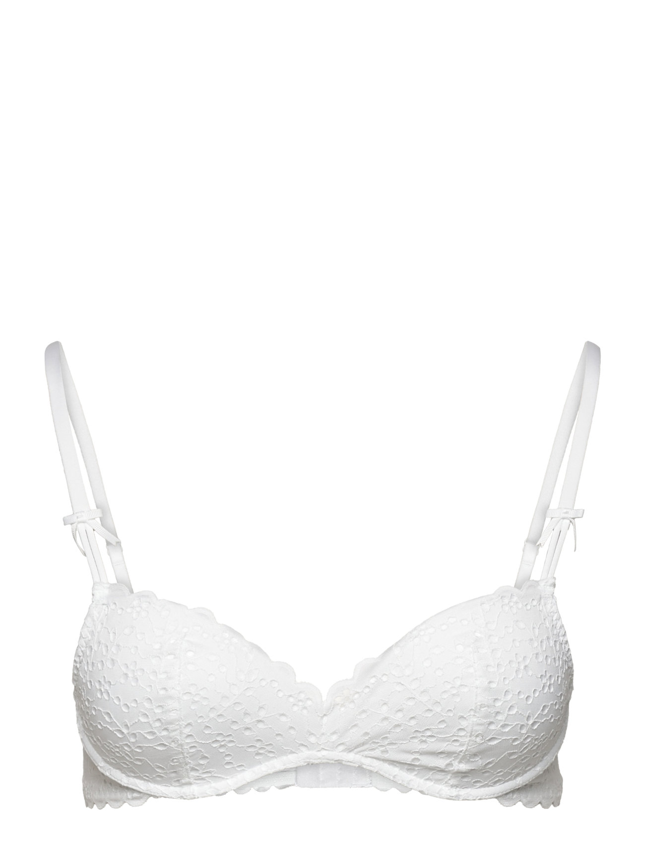 Bra Wirefree Push Broderie Ang Lingerie Bras & Tops Soft Bras Non Wired Bras White Lindex