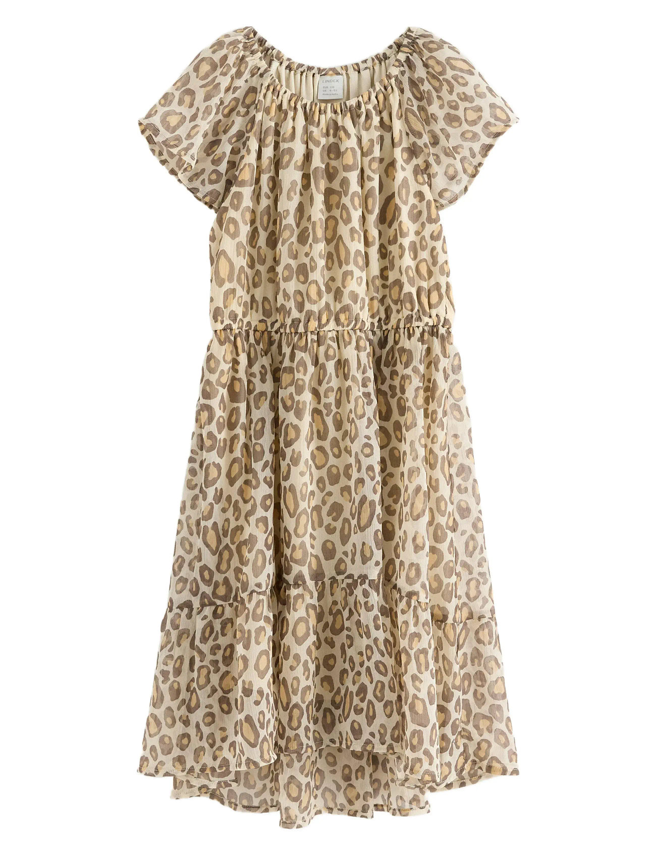LINDEX Kleid Chiffon Hi Low Aop Beige - 104 - Kinder