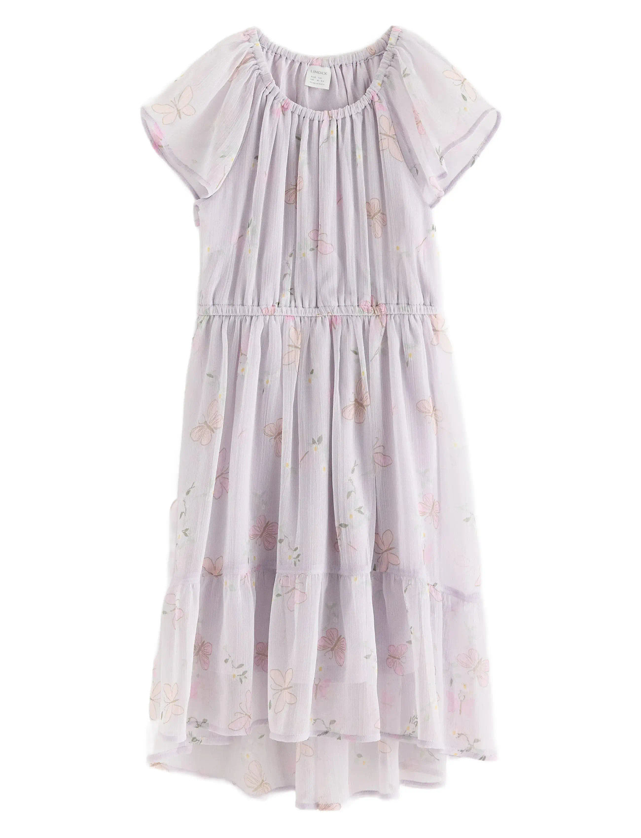 LINDEX Kleid Chiffon Hi Low Aop Lila - 110 - Kinder