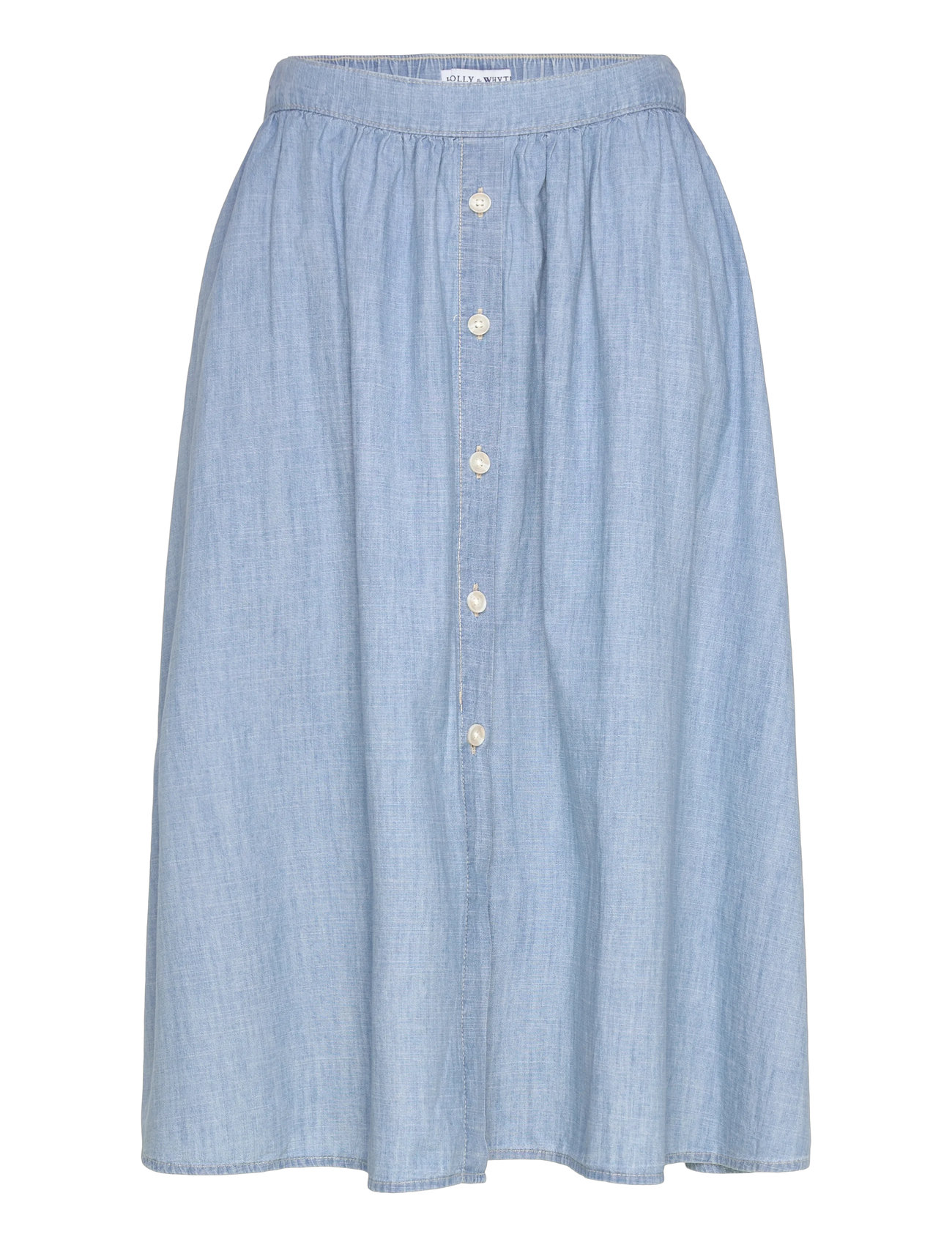 Skirt Fiona Chambray Skirts Knee-length & Midi Skirts Blue Lindex