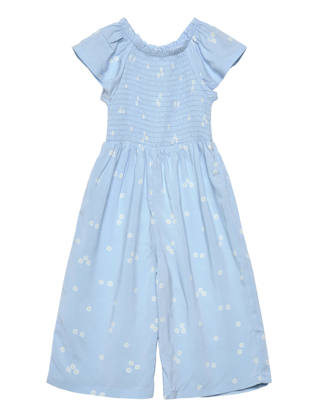 Lindex Jumpsuit Ss Smock Aop, 98, Blue > Jumpsuits, Børn
