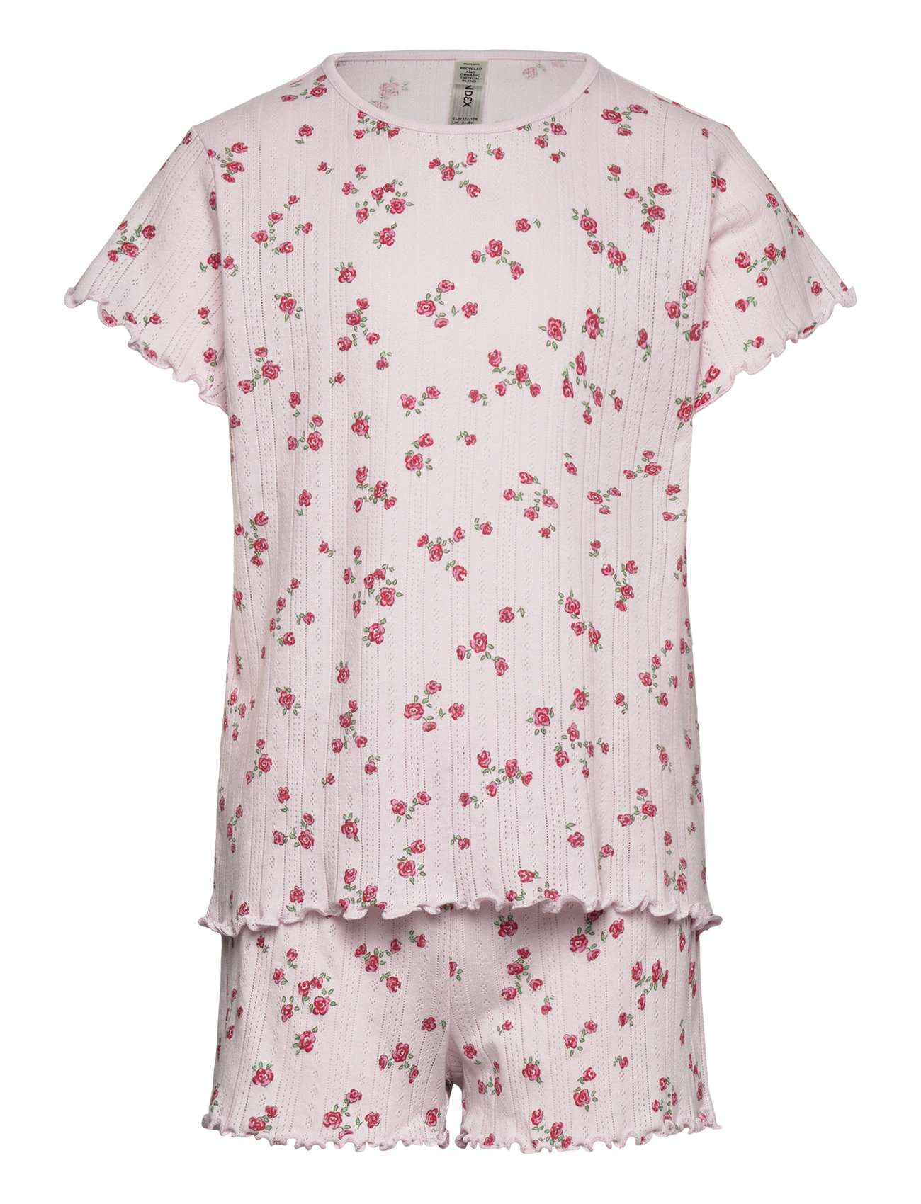 Lindex Pyjama Tee Shorts Set Aop Flow Lila