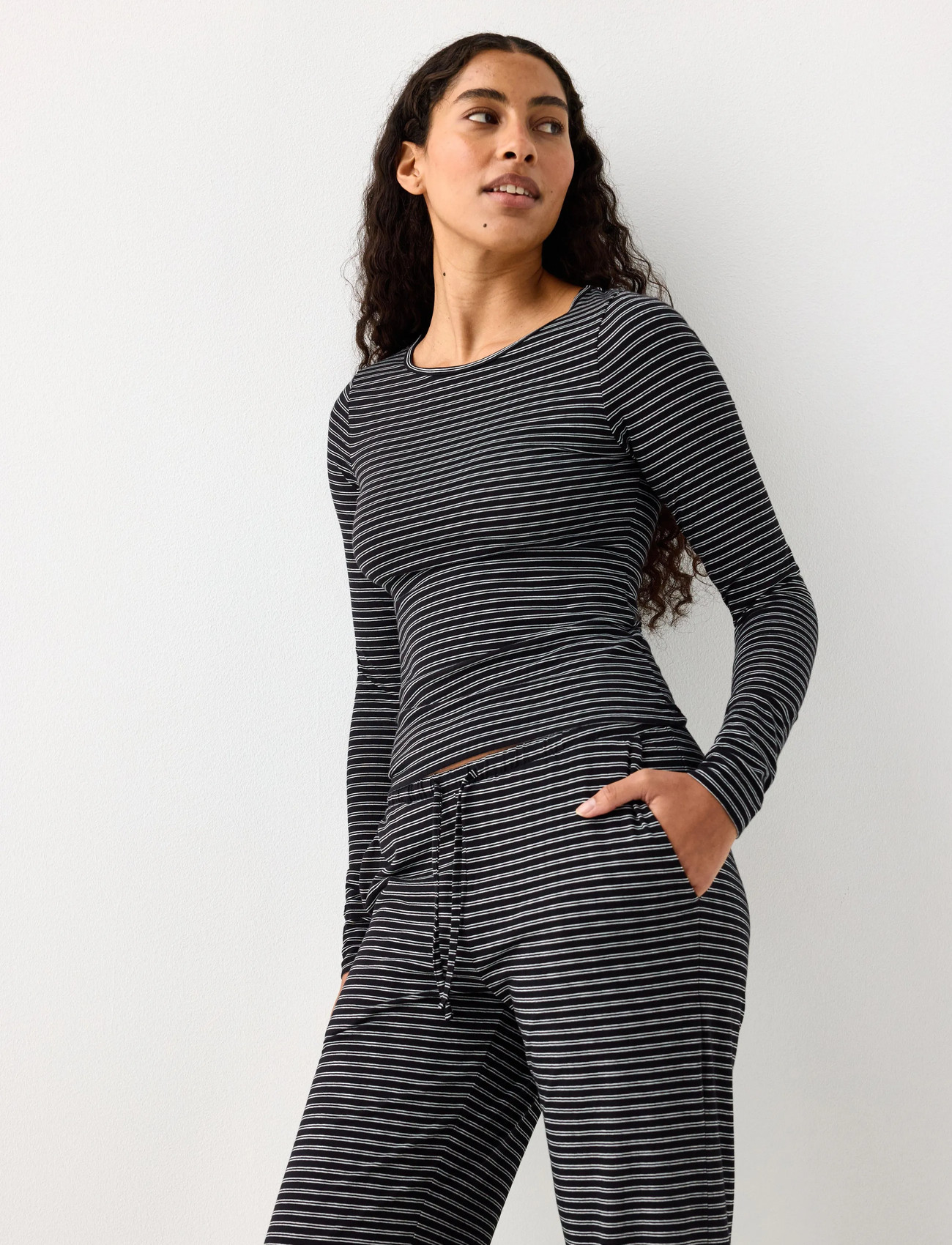 Lindex Pyjama Top, L, Black, Nat- Og Loungewear > Toppe, Dame
