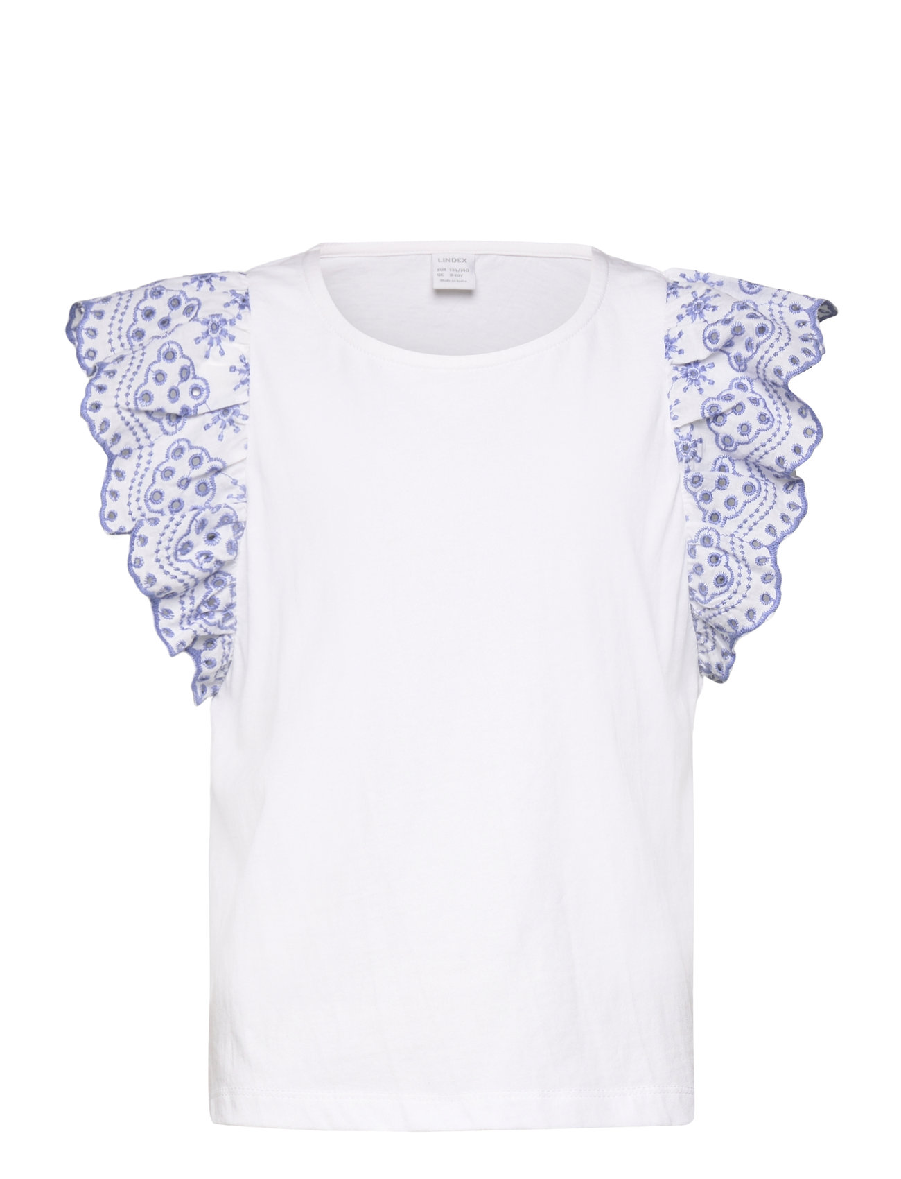 LINDEX Oberteil Jersey With Schiffly Sleev Weiß - 128 - Kinder
