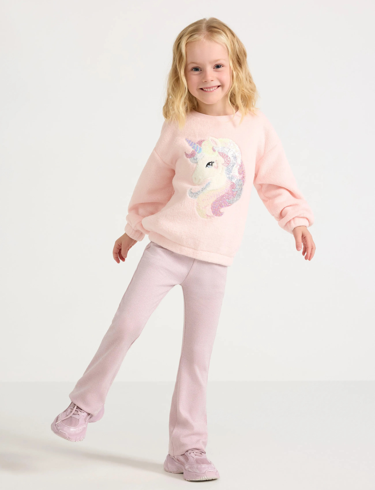 Lindex Flared Trousers, 110, Pink, Underdele > Bukser, Børn