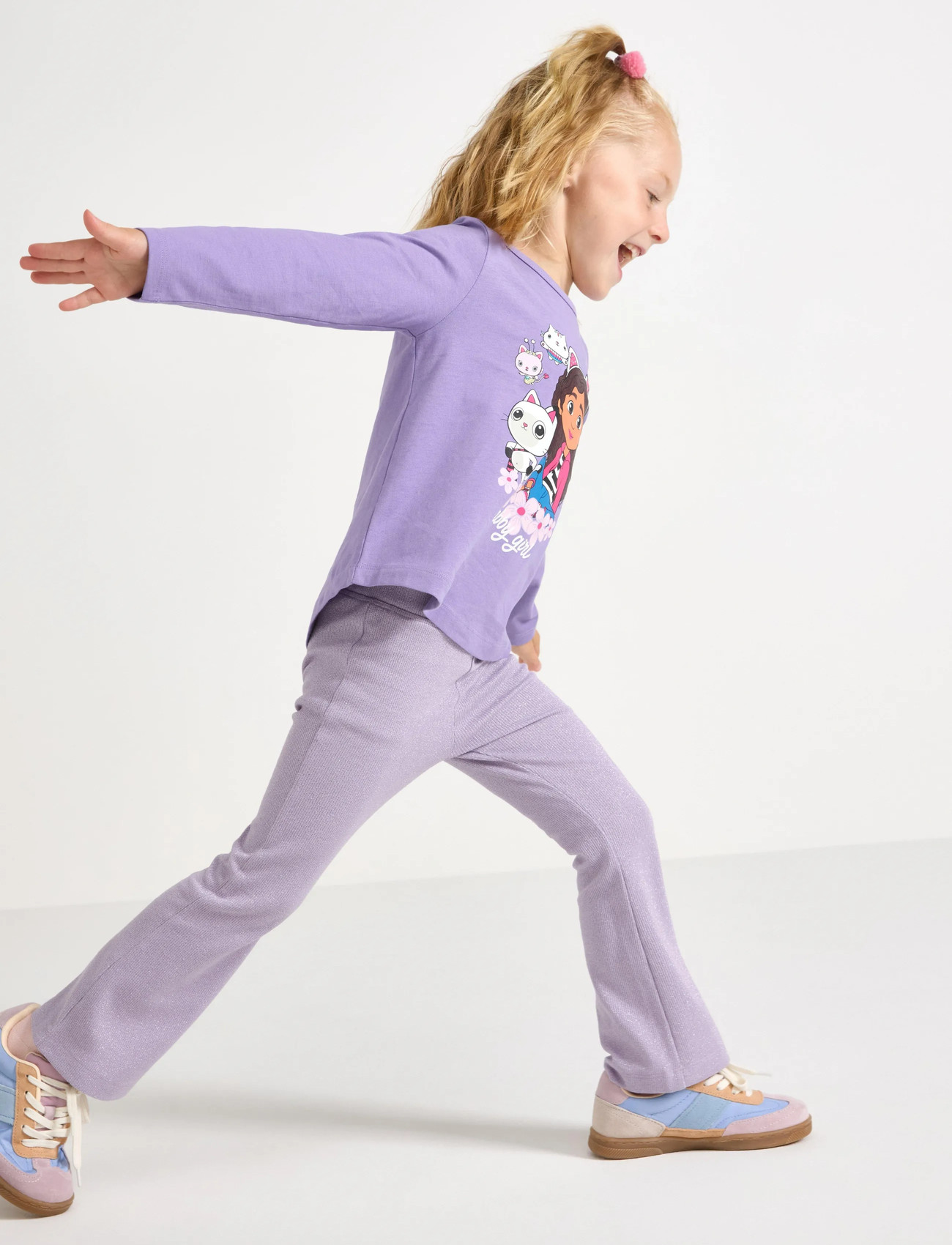 Lindex Flared Trousers, 122, Purple, Underdele > Bukser, Børn
