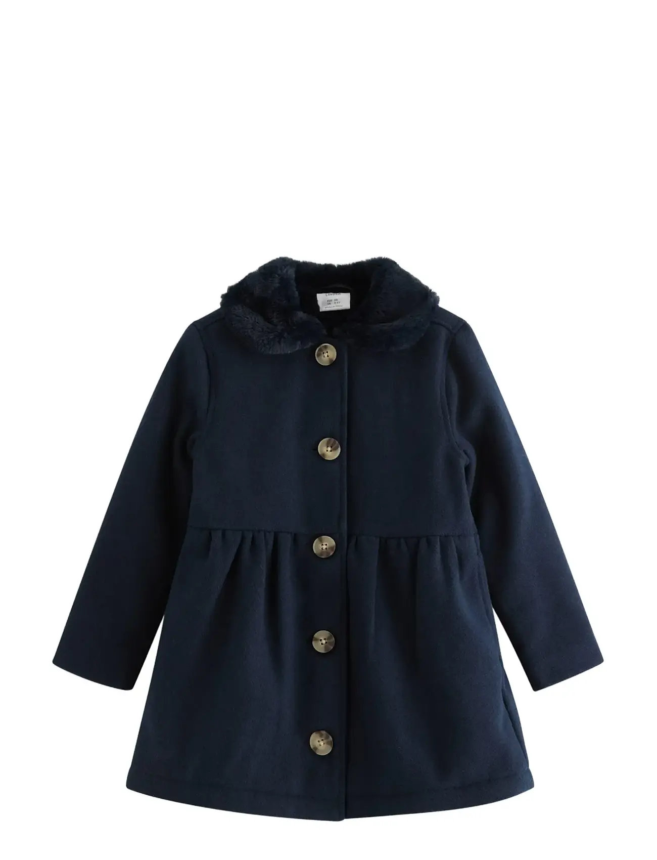 LINDEX Mantel W Fake Pelz Collar Navy - 92 - Kinder