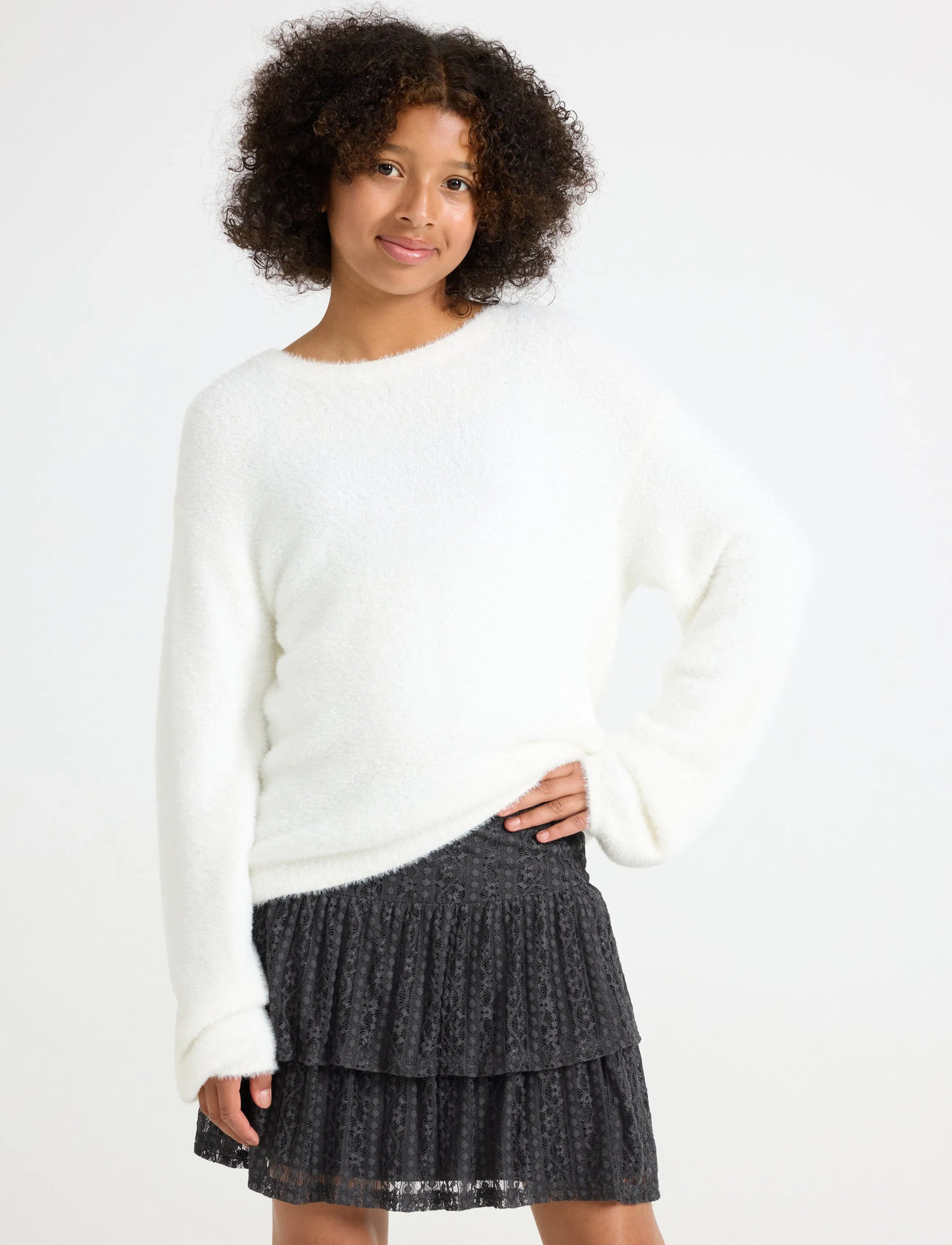 Lindex Lã¥Ngã¤Rmad Trã¶Ja, 128, Cream, Strik > Pullovere, Børn