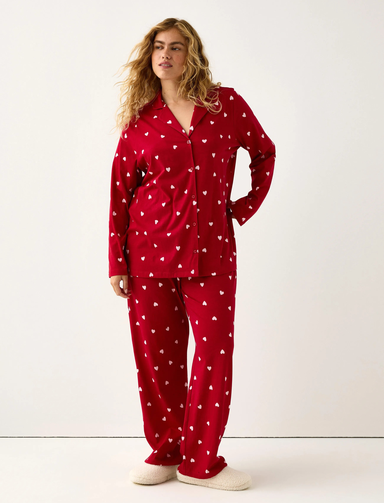 Lindex Pyjama Jersey, XS, Red, Nat- Og Opholdstøj > Pyjamas (set), Dame
