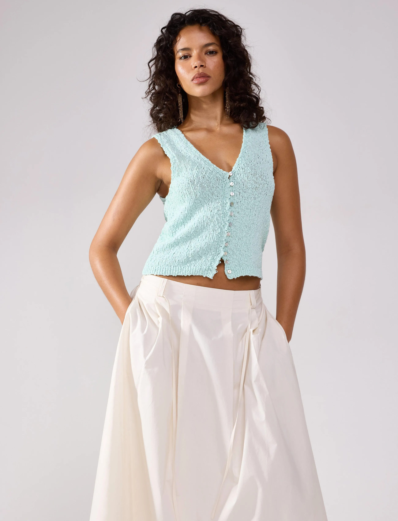 Lindex Vest Lillie Knitted, S, Blue, Veste > Strikkede Veste, Dame