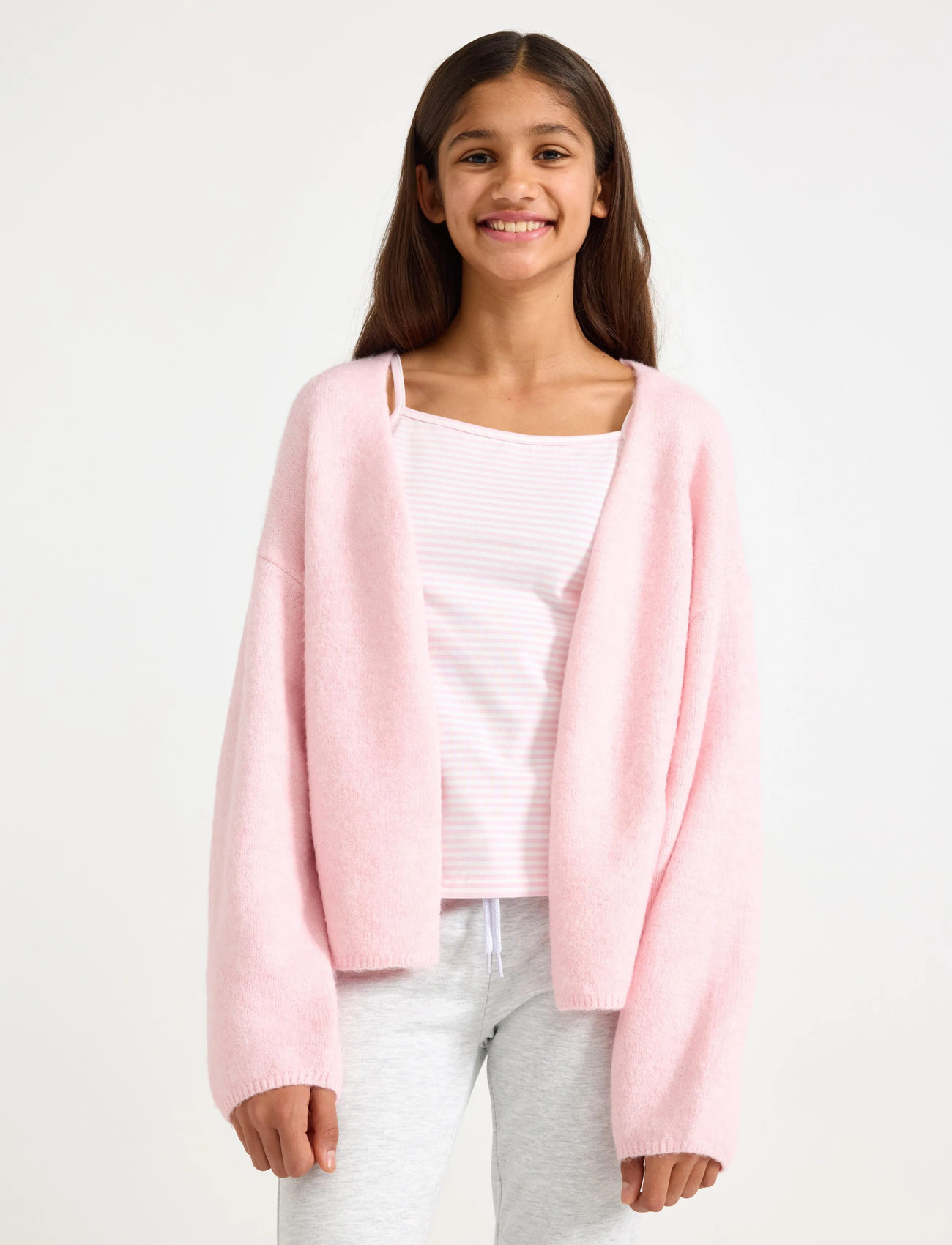 Lindex Knitted Cardigan, 128, Pink, Strik > Cardigans, Dame