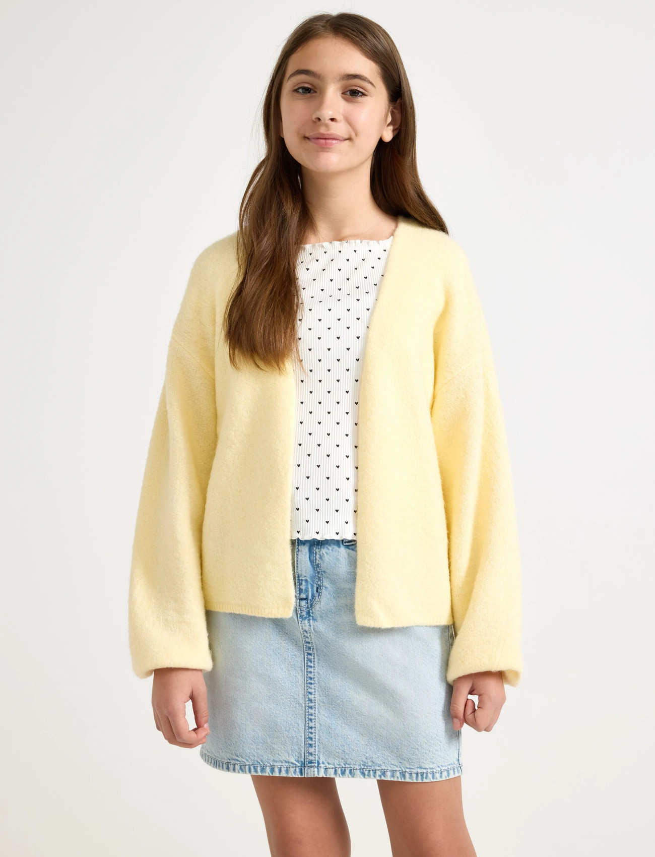 Lindex Knitted Cardigan, 128, Yellow, Strik > Cardigans, Dame