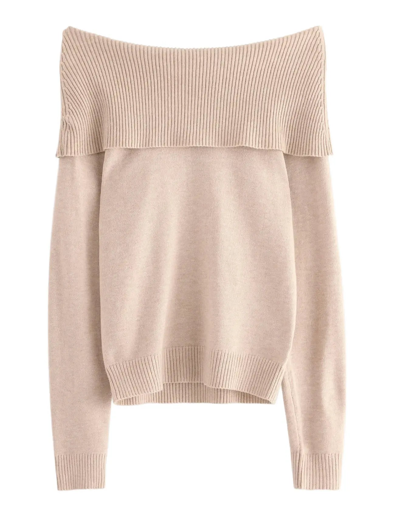 LINDEX Pullover Strick Fold Down Beige - 170 - Damen
