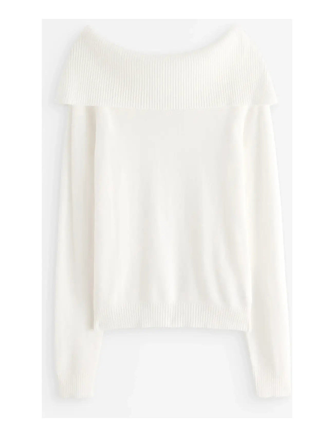 LINDEX Pullover Strick Fold Down Weiß - 170 - Damen