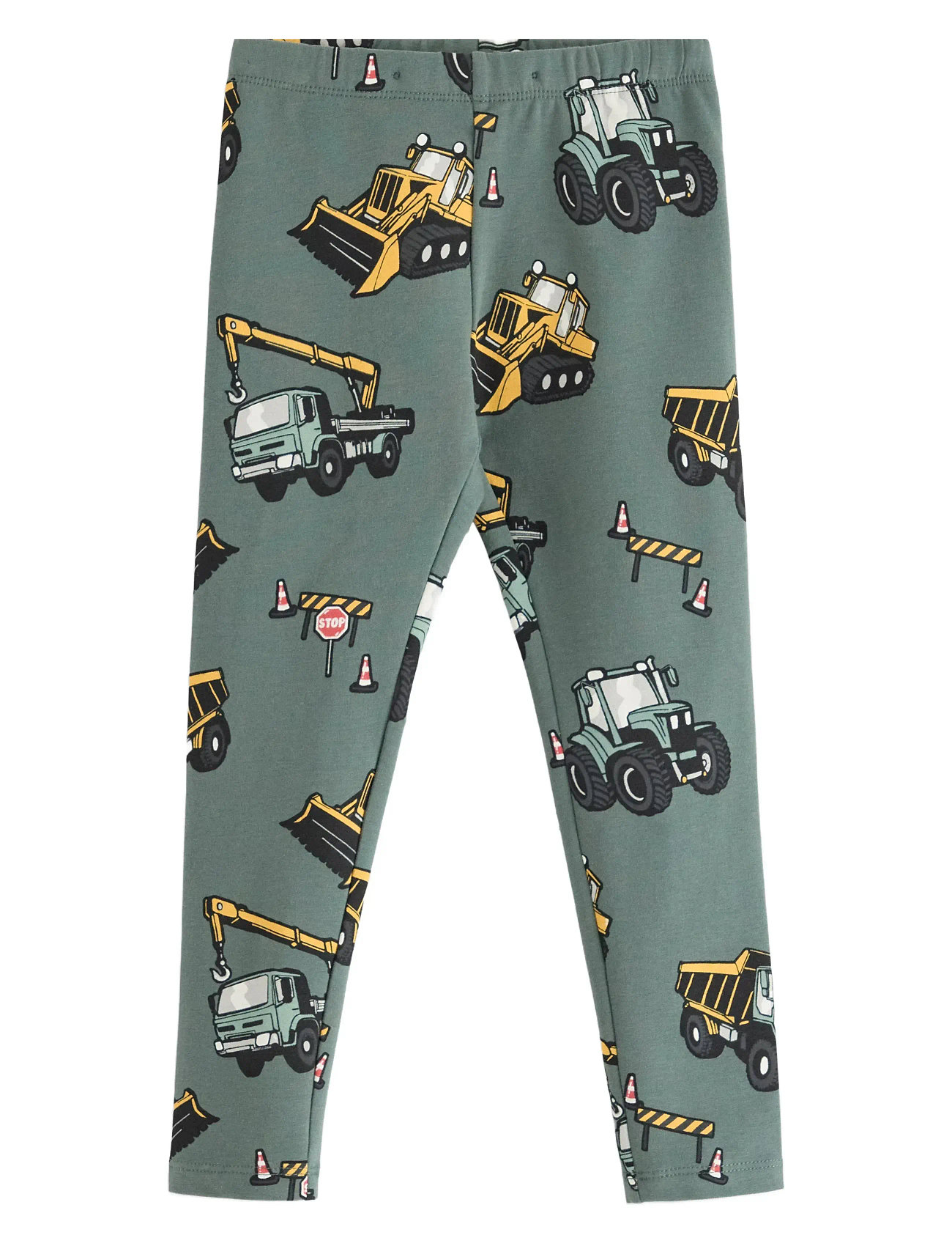 LINDEX Leggings Working Vehicles Aop Grün - 122 - Kinder