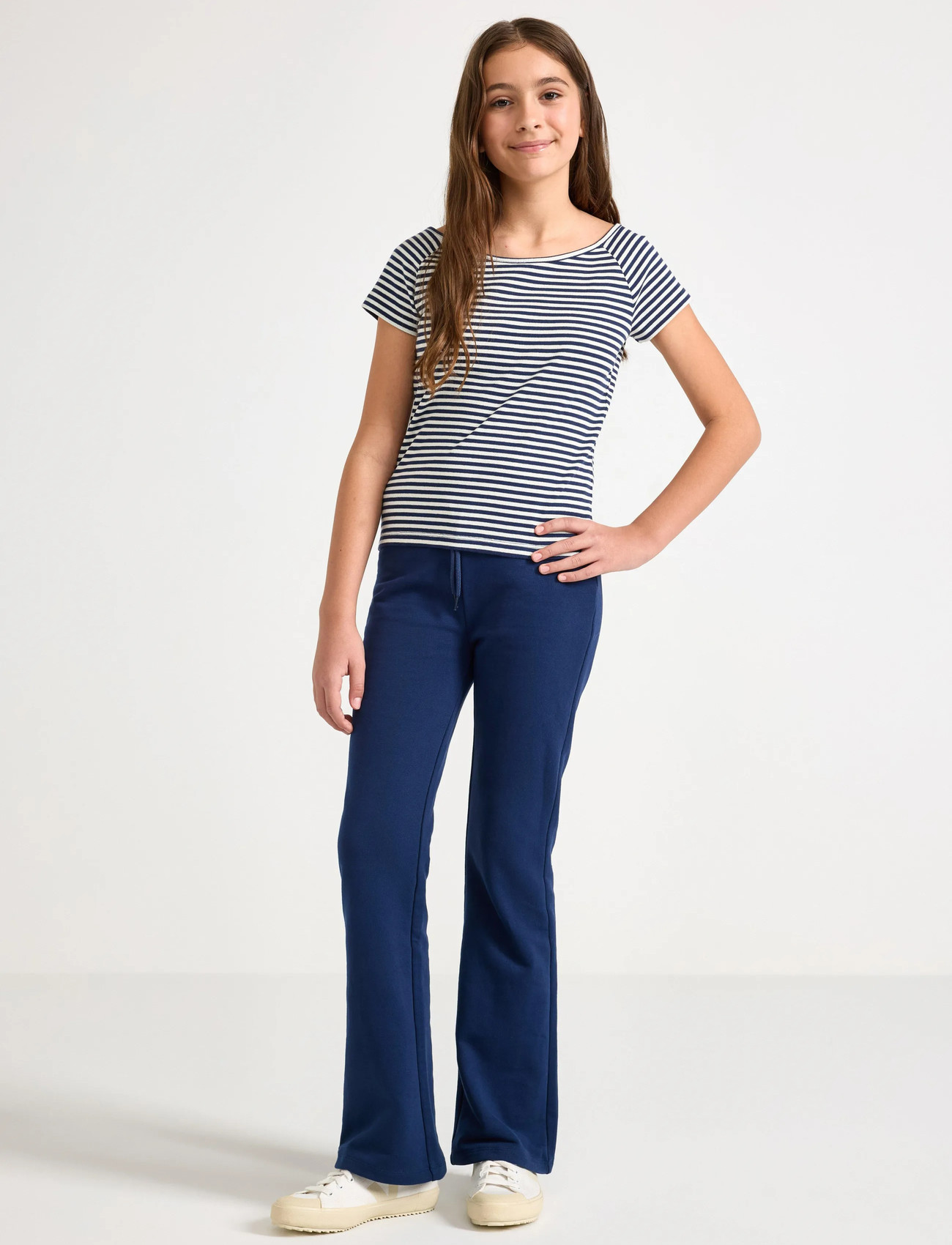 Lindex Trouser Jogger Flares, 164, Navy > Underdele, Dame