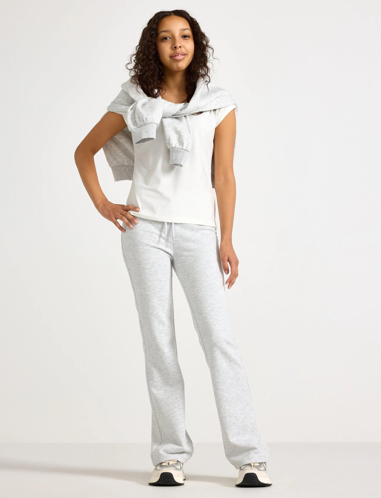 Lindex Trouser Jogger Flares, 146, Grey > Underdele, Dame