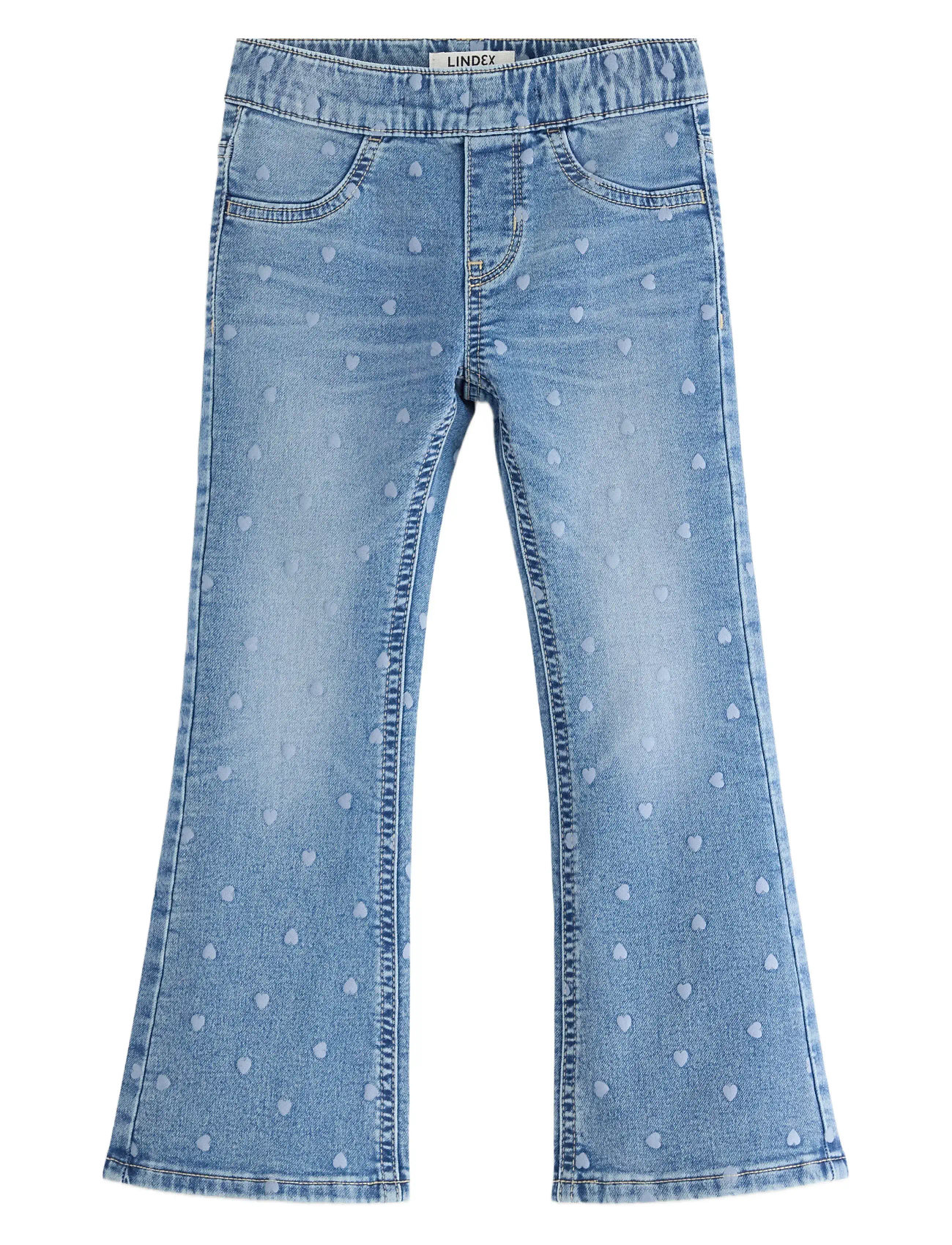LINDEX Freja Flared Bein Jeans With Hearts Blau - 122 - Kinder
