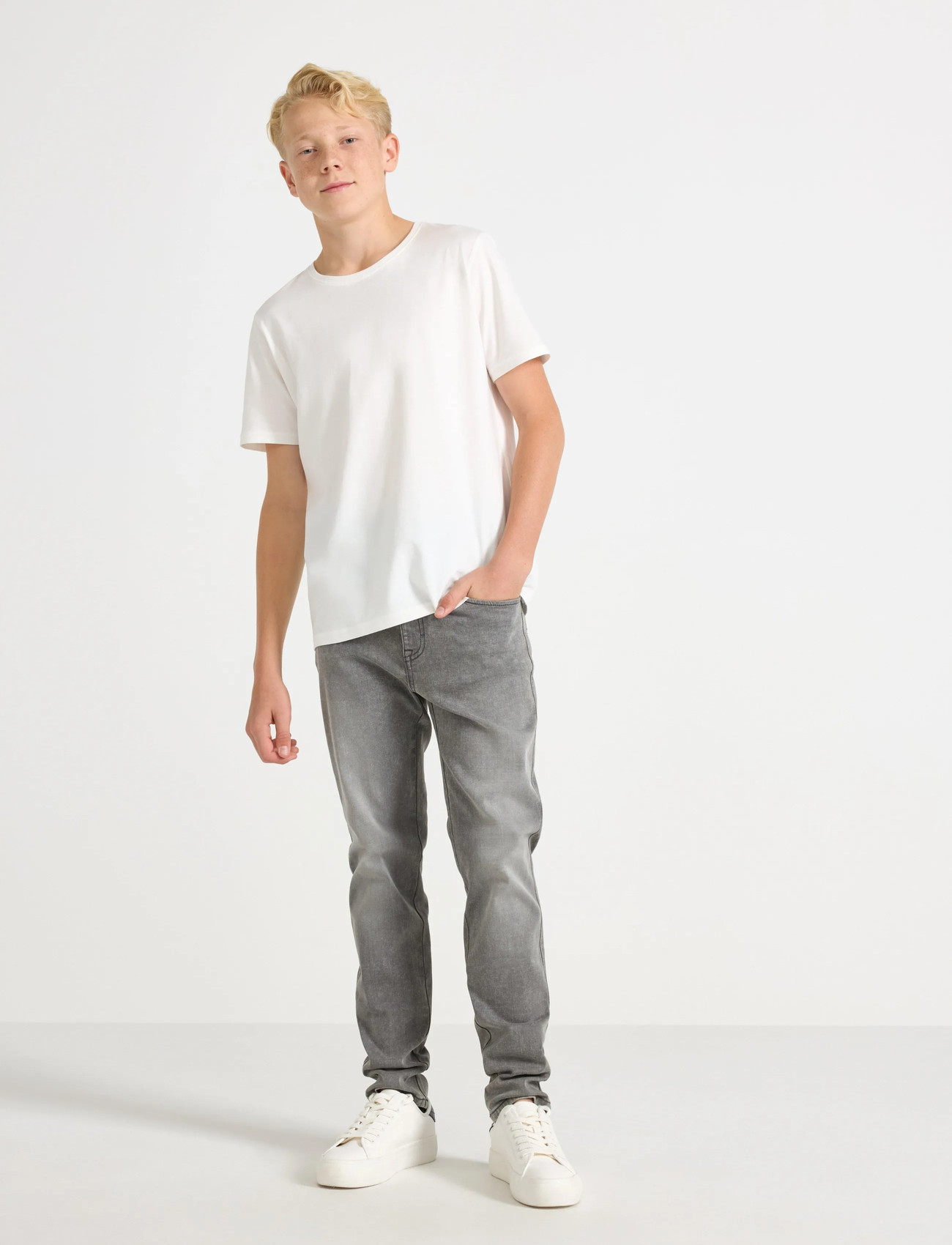 Lindex Trousers Denim Staffan Narrow, 146, Grey, Jeans > Skinny, Dame