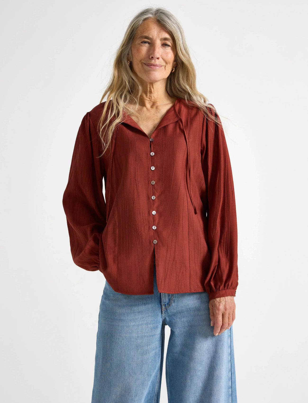 Lindex Blouse Louise, XS, Red, Bluser > Langærmede, Dame